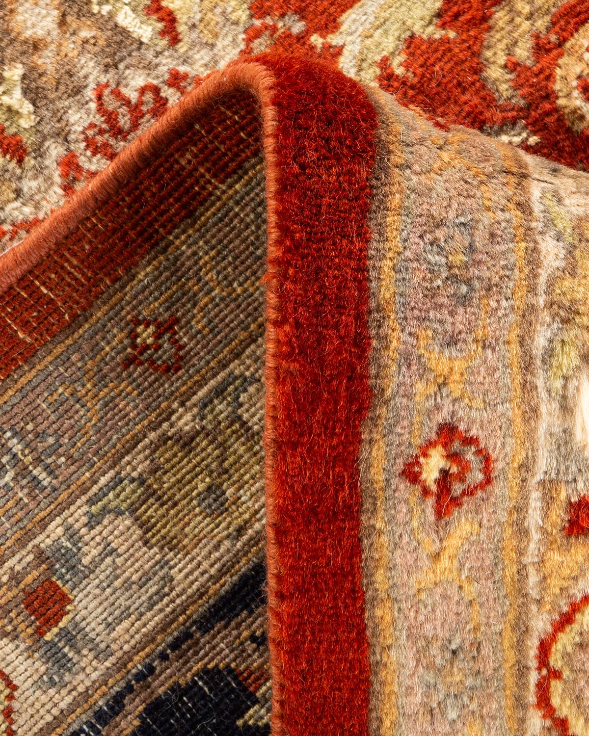 Handmade Wool Oriental Mogul Orange 6x9 Area Rug - Traditional Hand-Knotted Design for Living Room, Bedroom & Dining Room Decor