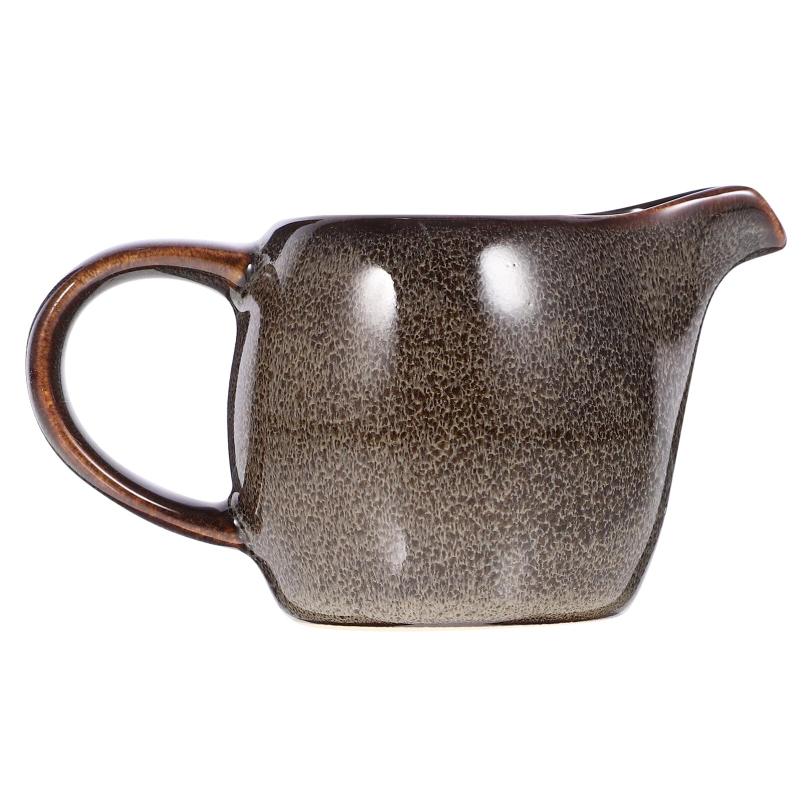 Kichvoe Mini Ceramic Creamer with Handle - Small Coffee & Milk Pitcher, Sauce & Salad Dressing Container - Perfect for Coffee Shops, Restaurants & Home Use - Grey