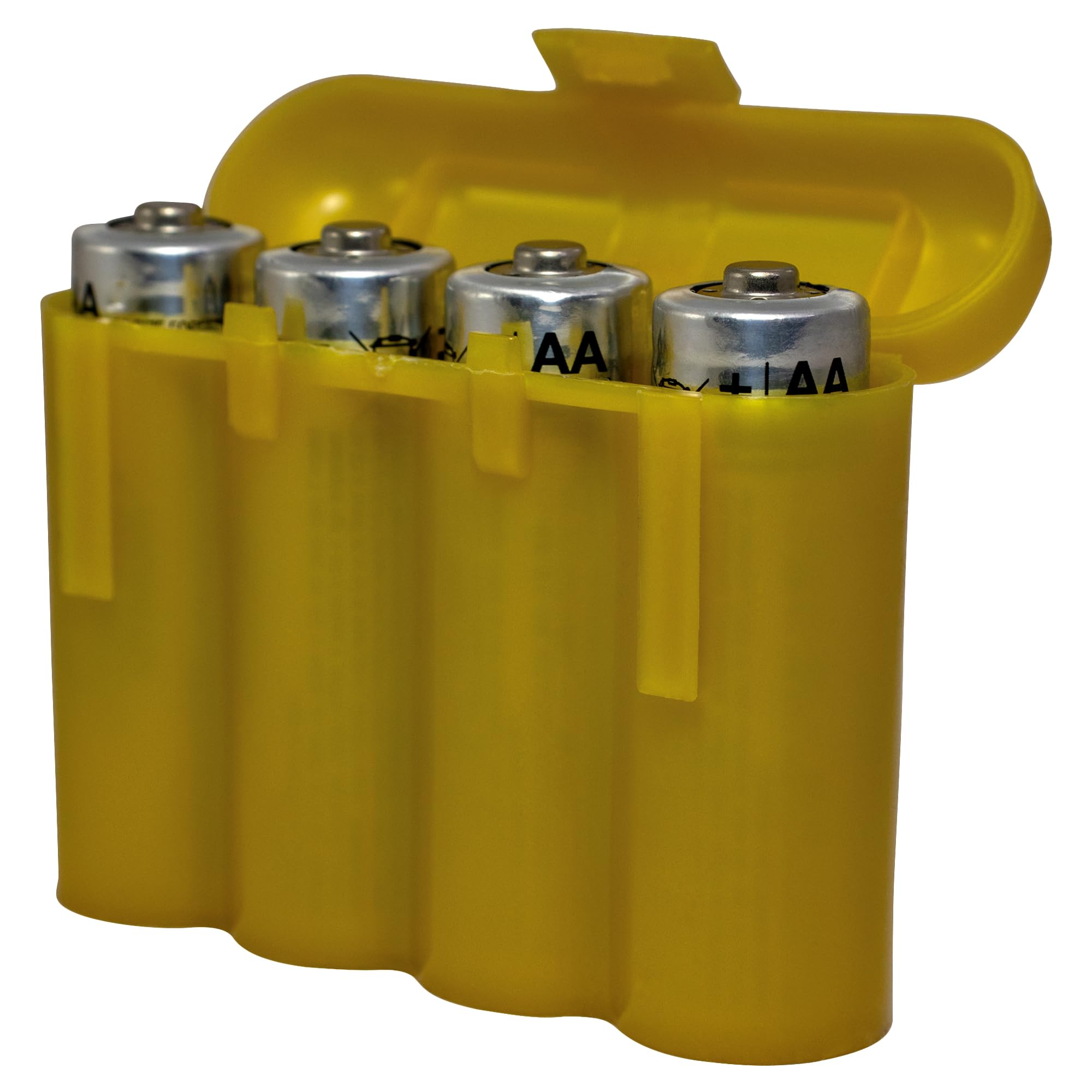 Gold Plastic AA AAA Battery Holder Case - Compact Storage Organizer for AA & AAA Batteries - Perfect for Home, Office, and Travel Use