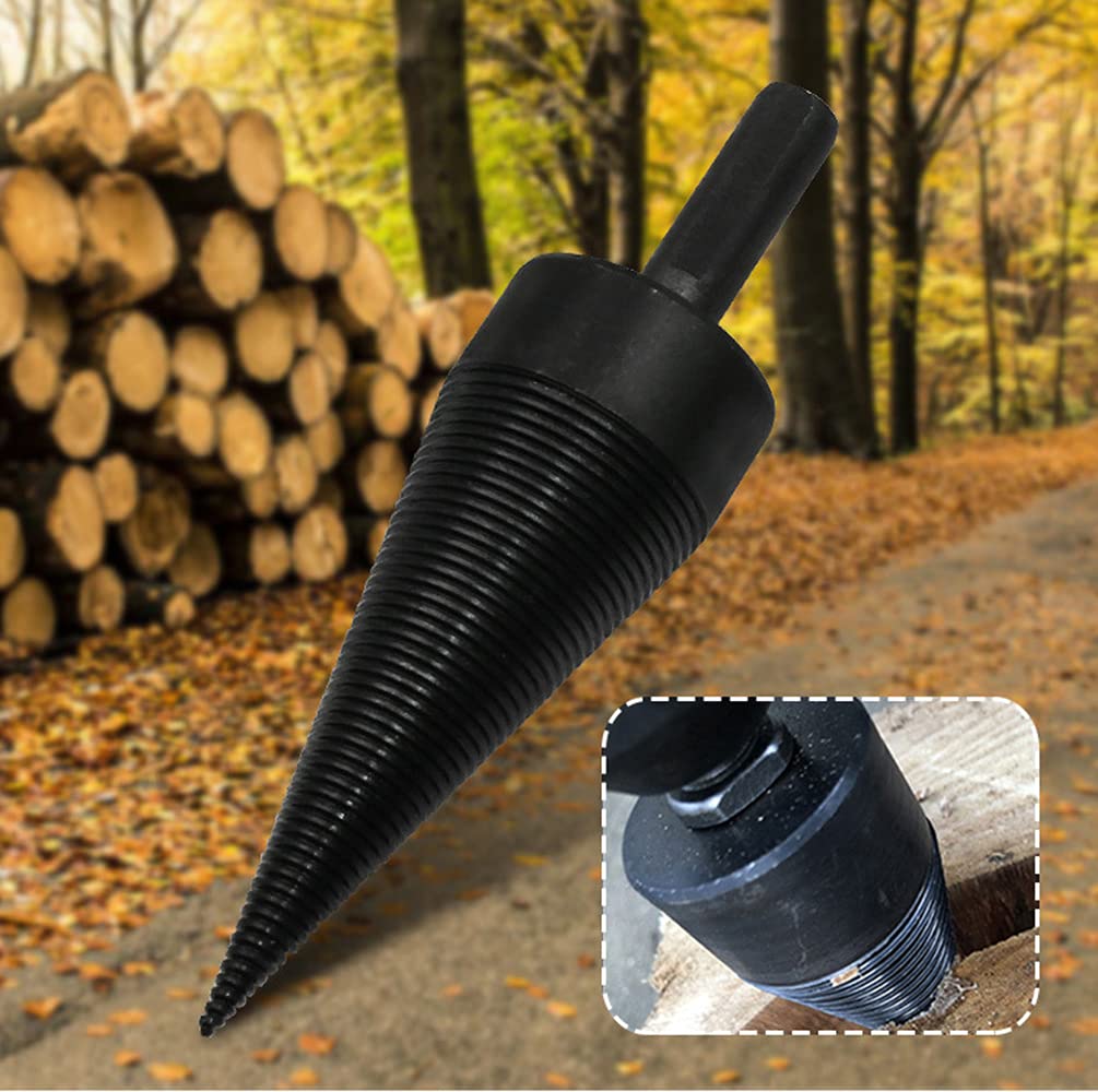 Maizoon Heavy Duty 38mm HSS Firewood Splitter Drill Bit - Log Splitter Cone for Wood Splitting, Screw Cone Driver for Firewood & Logs (DZ03A) - Perfect for Camping, Fireplace & Outdoor Wood Processing