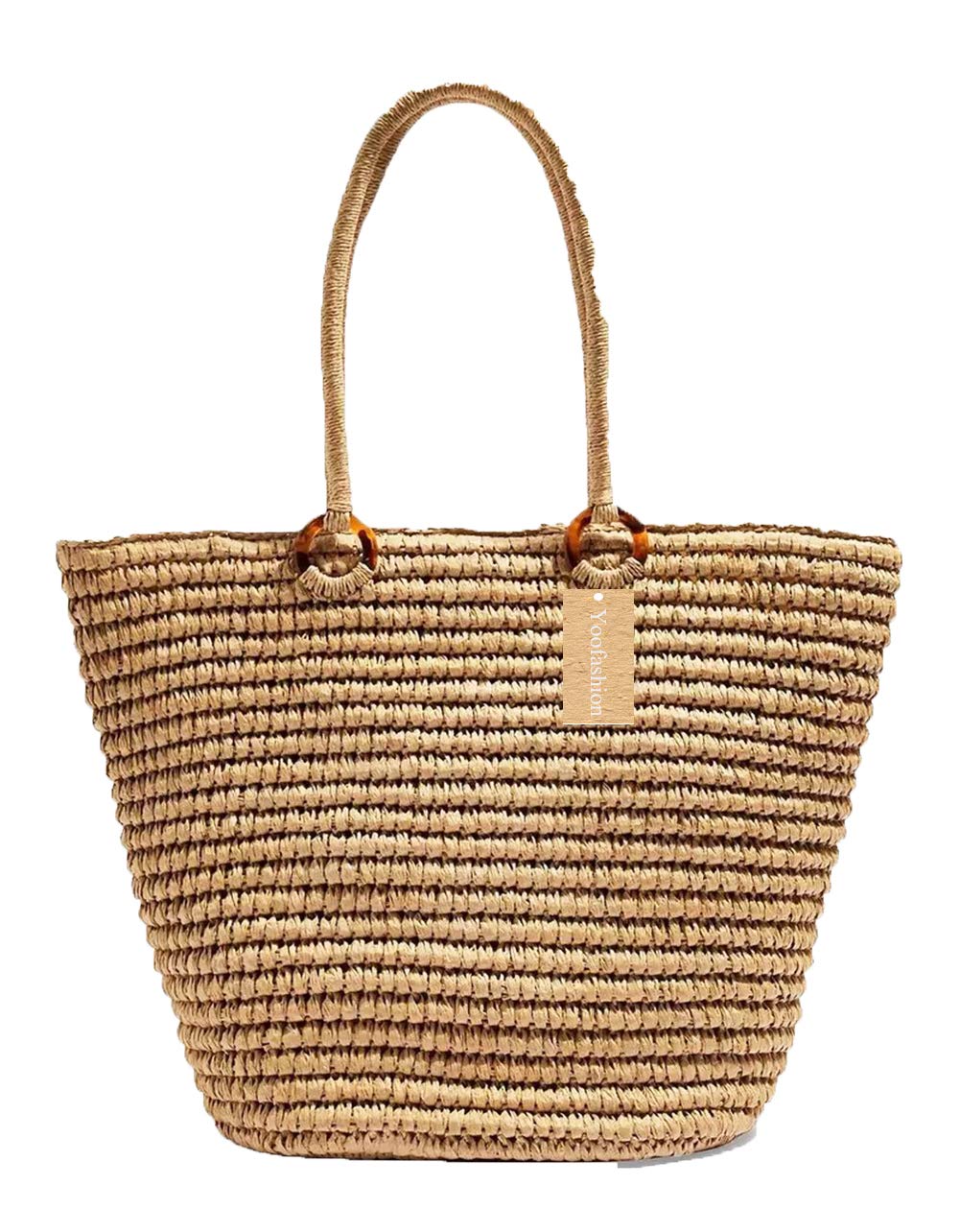 Yoofashion Straw Tote Bag for Women - Summer Beach Shoulder Bag with Top Handle | Fashionable Woven Handbag for Girls, Beach Outings, Picnics & Shopping