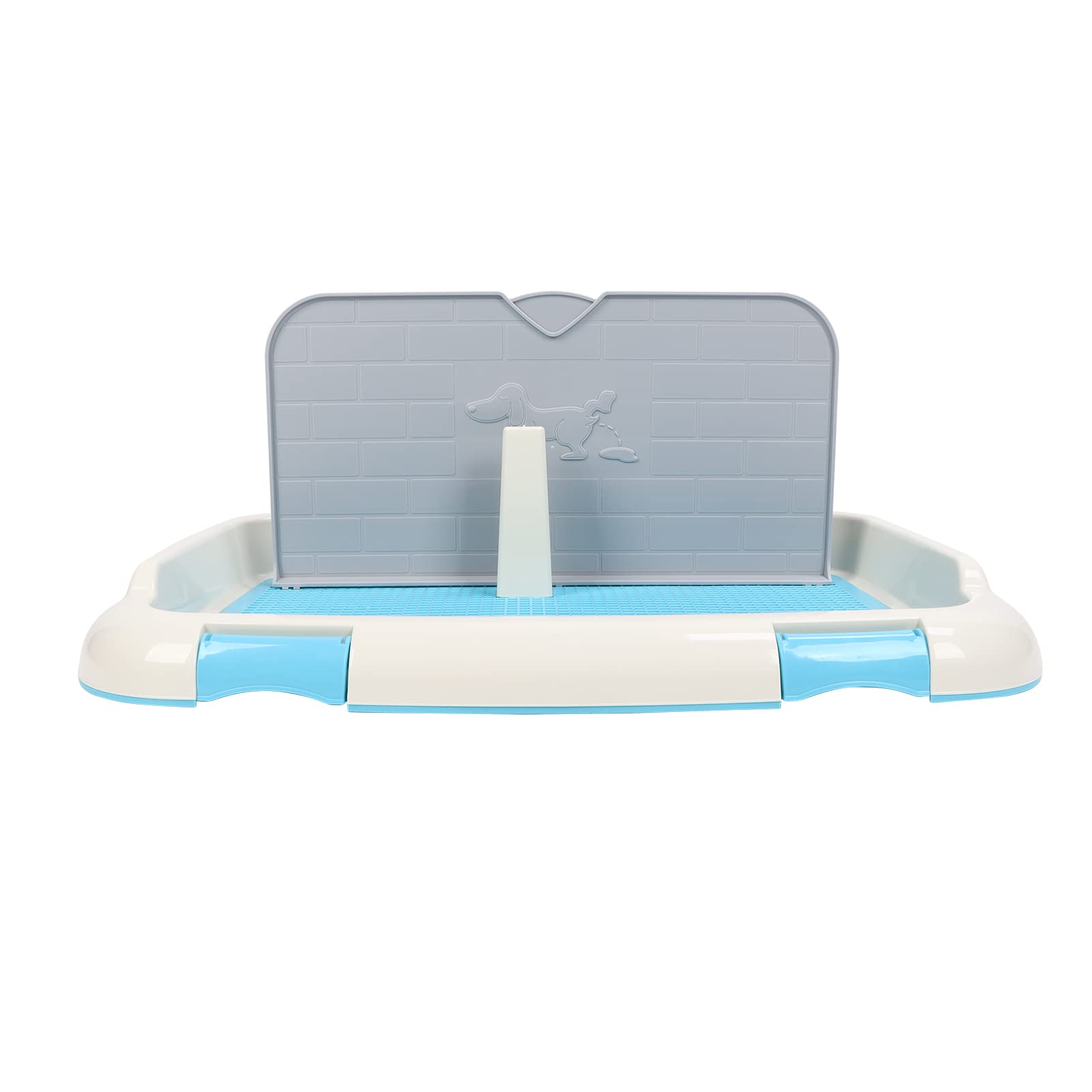 Portable Plastic Dog Potty Training Pad Holder - Reusable Pee Tray for Small & Medium Dogs (Blue) - Indoor/Outdoor Puppy Housebreaking Solution for Apartments & Travel