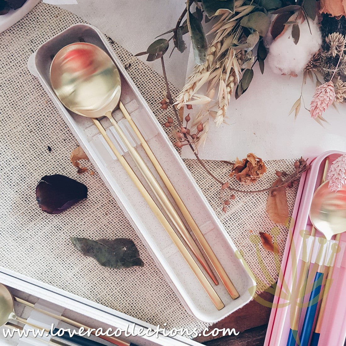 Premium 3-Piece Stainless Steel Cutlery Set - Gold Colorful Handles, SS304 Eco-Friendly Utensils with Gift Box - Perfect for Dining, Camping & Sustainable Living