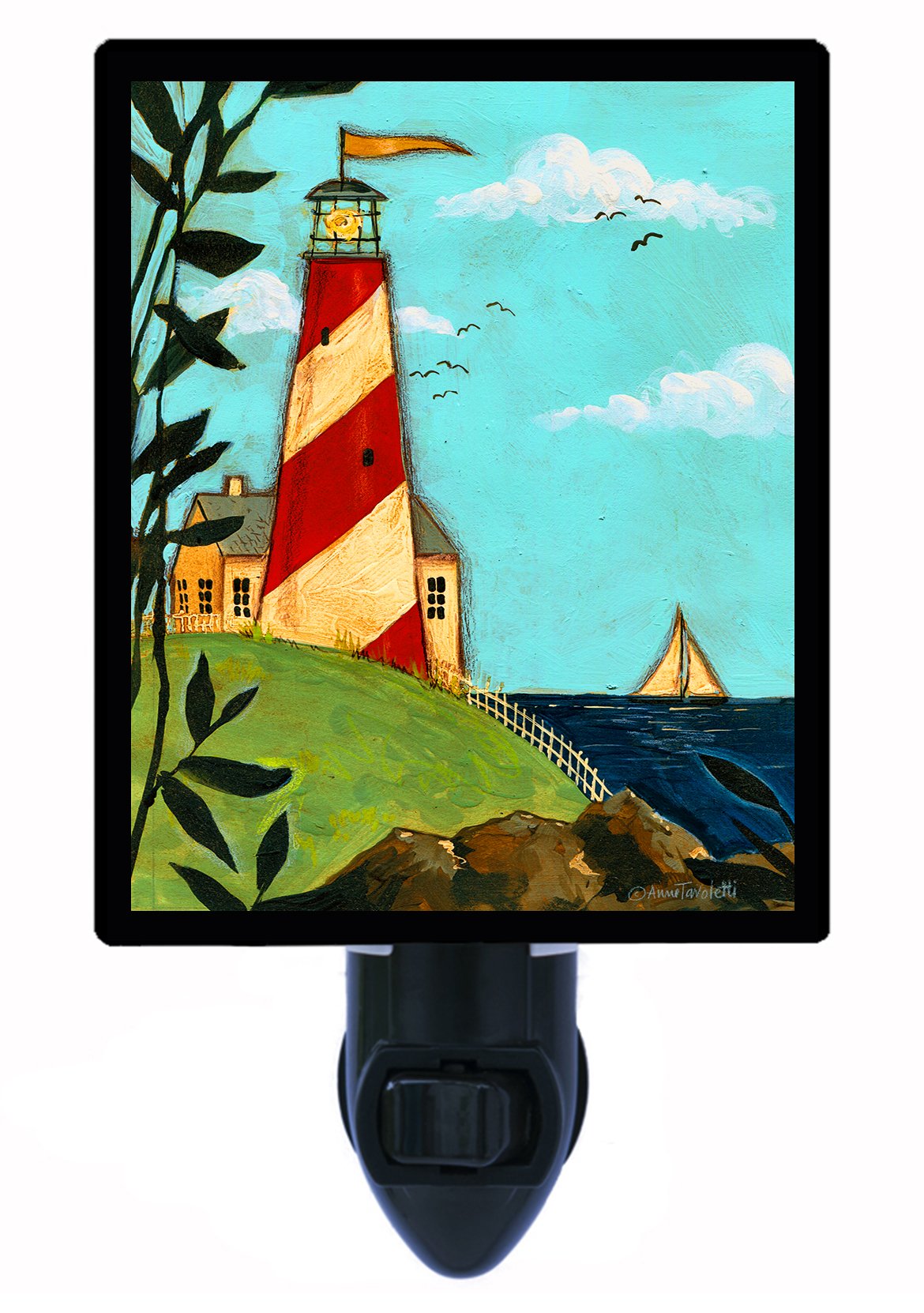 Lighthouse Night Light with LED - Nautical Sailboat Decor for Kids Room, Nursery, or Bedroom | Perfect for Nighttime Comfort and Coastal Themed Home Decor