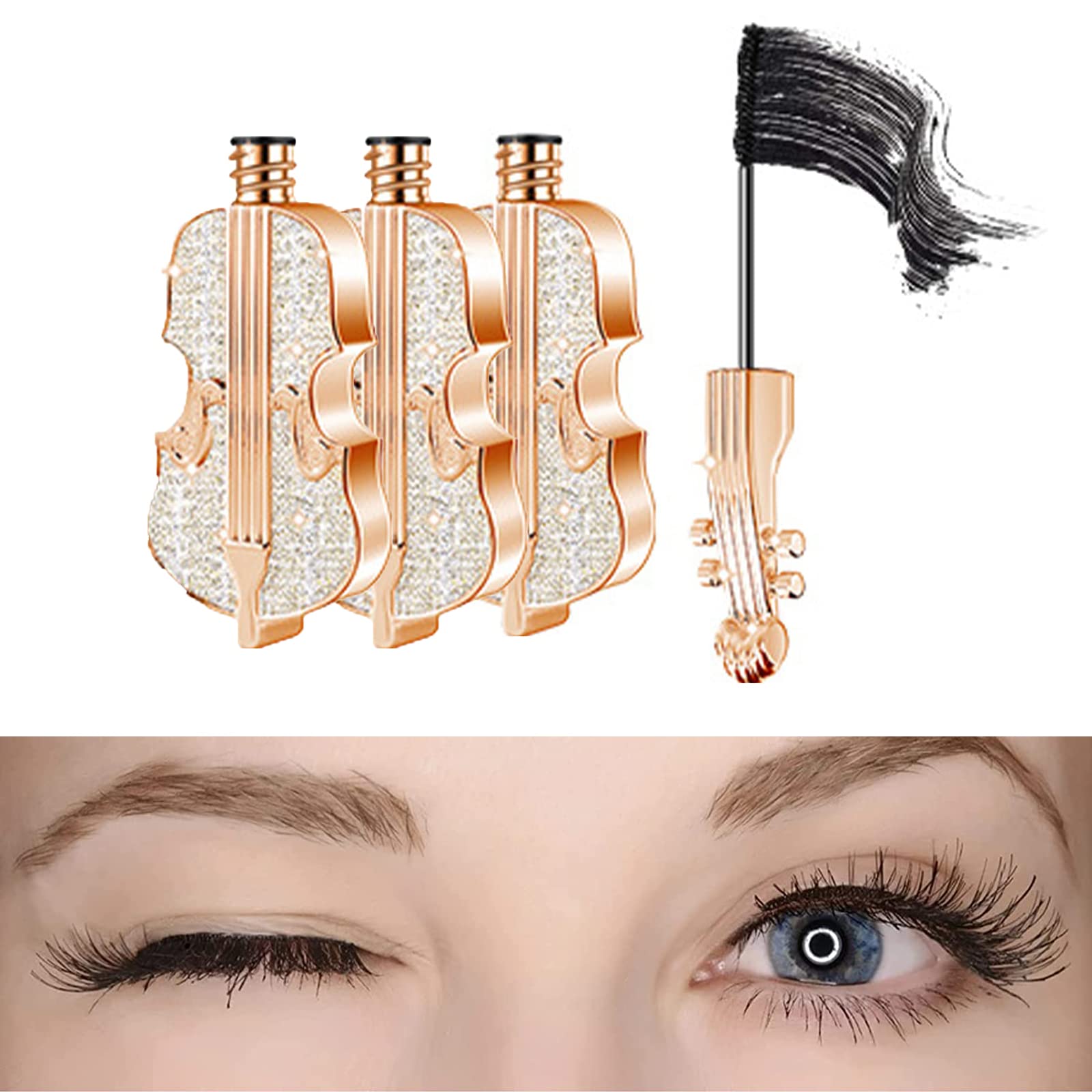 4D Silk Fiber Waterproof Mascara for Length & Volume - Clump-Free Lengthening & Thickening Eyelash Makeup - Perfect for Daily Wear, Date Night & Special Occasions