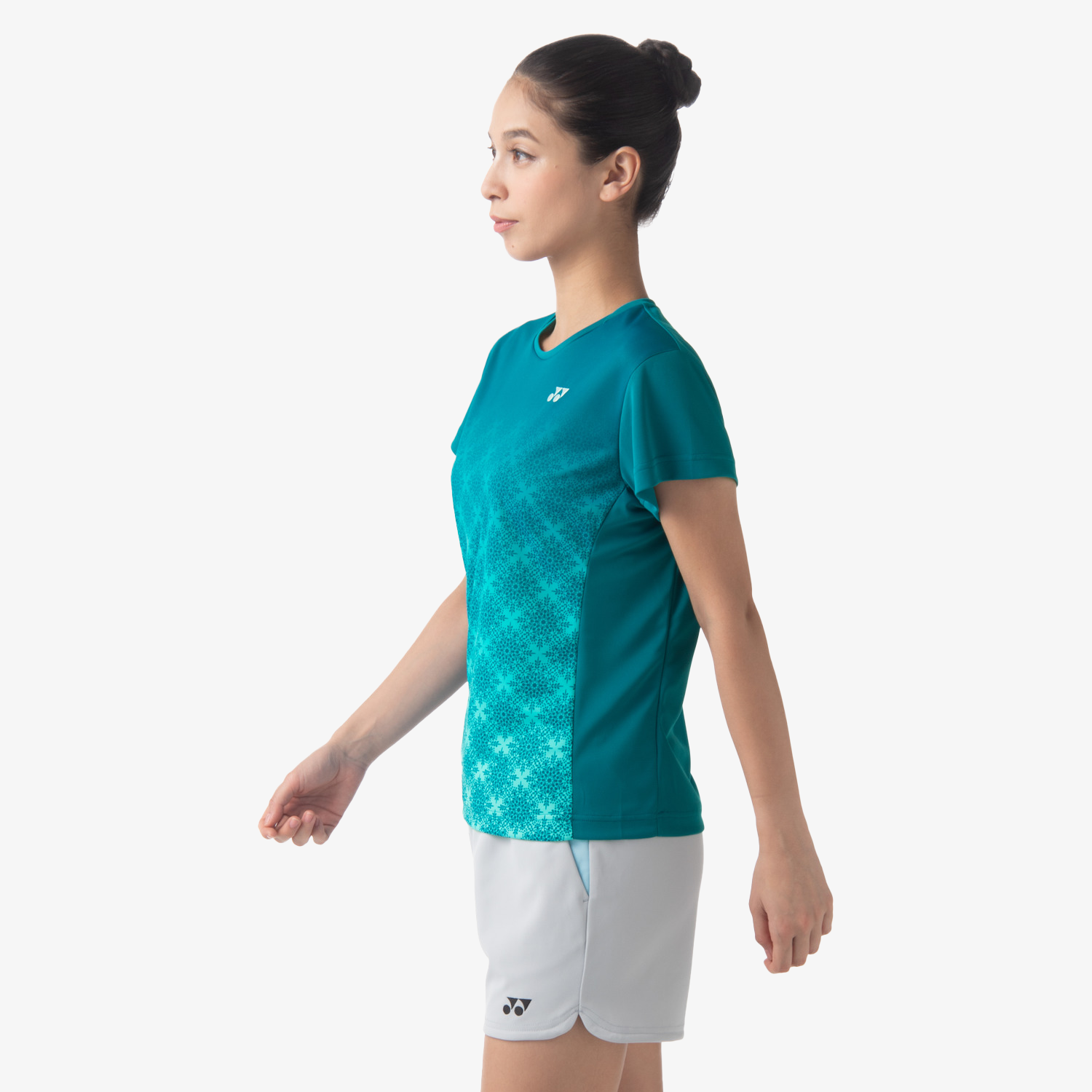 Yonex Women's Crew Neck Tournament Tennis Shirt 20738 - Teal Blue - Moisture Wicking & Breathable for Competitive Play & Training