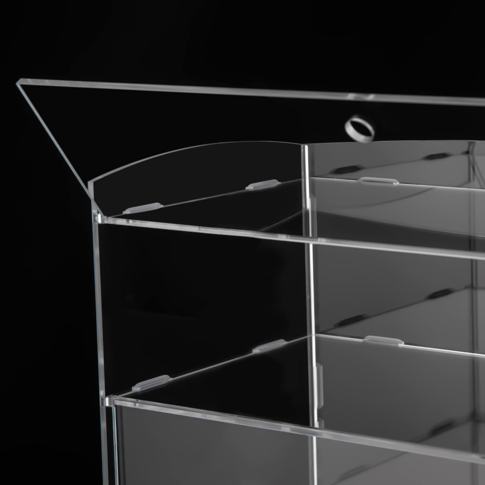 4-Tier Acrylic Display Case for Bakery Pastry, Donuts, Cookies - Retail Counter Display Shelf with Clear View - Perfect for Mini Toys, Collections, Stones & Retail Organization - Great for Bakeries, Cafes, Gift Shops & Home Decor