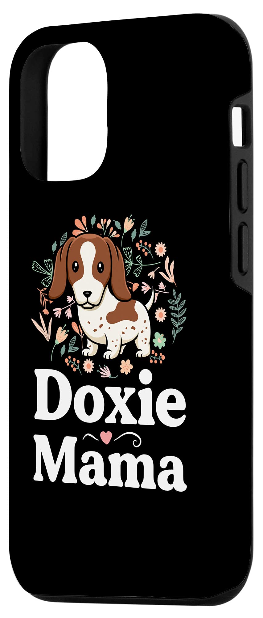 iPhone 12/12 Pro Case - Cute Piebald Dachshund Floral Design for Dog Lovers | Perfect Gift for Doxie Moms | Protective Phone Cover for Work, Travel & Daily Use