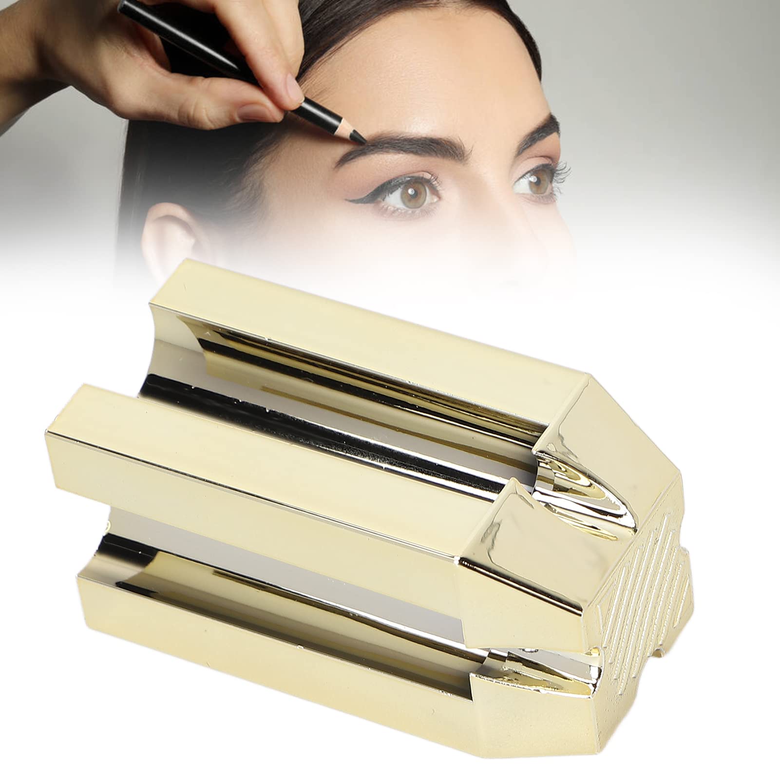 4-in-1 Alloy Eyebrow Pencil Sharpener - 4-Sided Cosmetic Sharpening Tool for Eyebrow, Eyeliner & Lip Pencils | Safe & Efficient Makeup Accessory for Precise Pointed or Flat Tips | Perfect for Home Use & Professional Makeup Kits