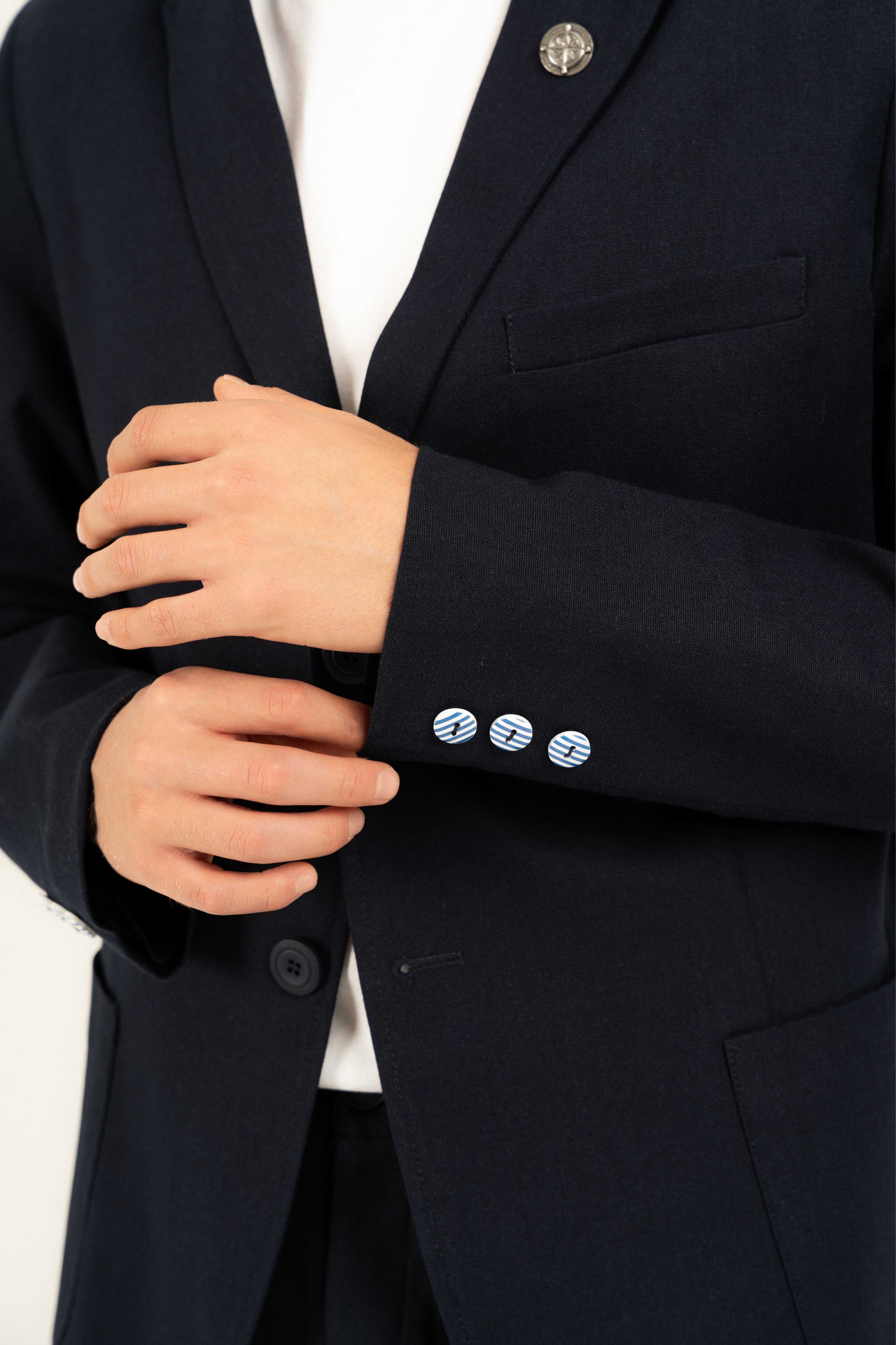 Premium Newport Navy Linen Blazer for Men - Breathable Summer Business Casual Jacket - Perfect for Weddings, Office & Outdoor Events