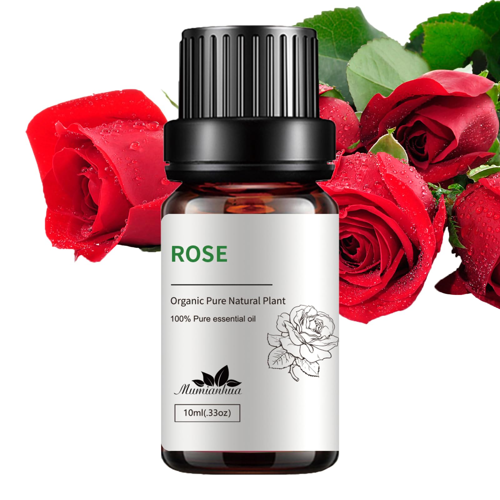 100% Pure Therapeutic Grade Rose Essential Oil - Natural Steam Distilled for Skin Care, Aromatherapy, Diffuser & Candle Making - 0.33 Fl Oz - Perfect for Relaxation, Spa & Home Fragrance