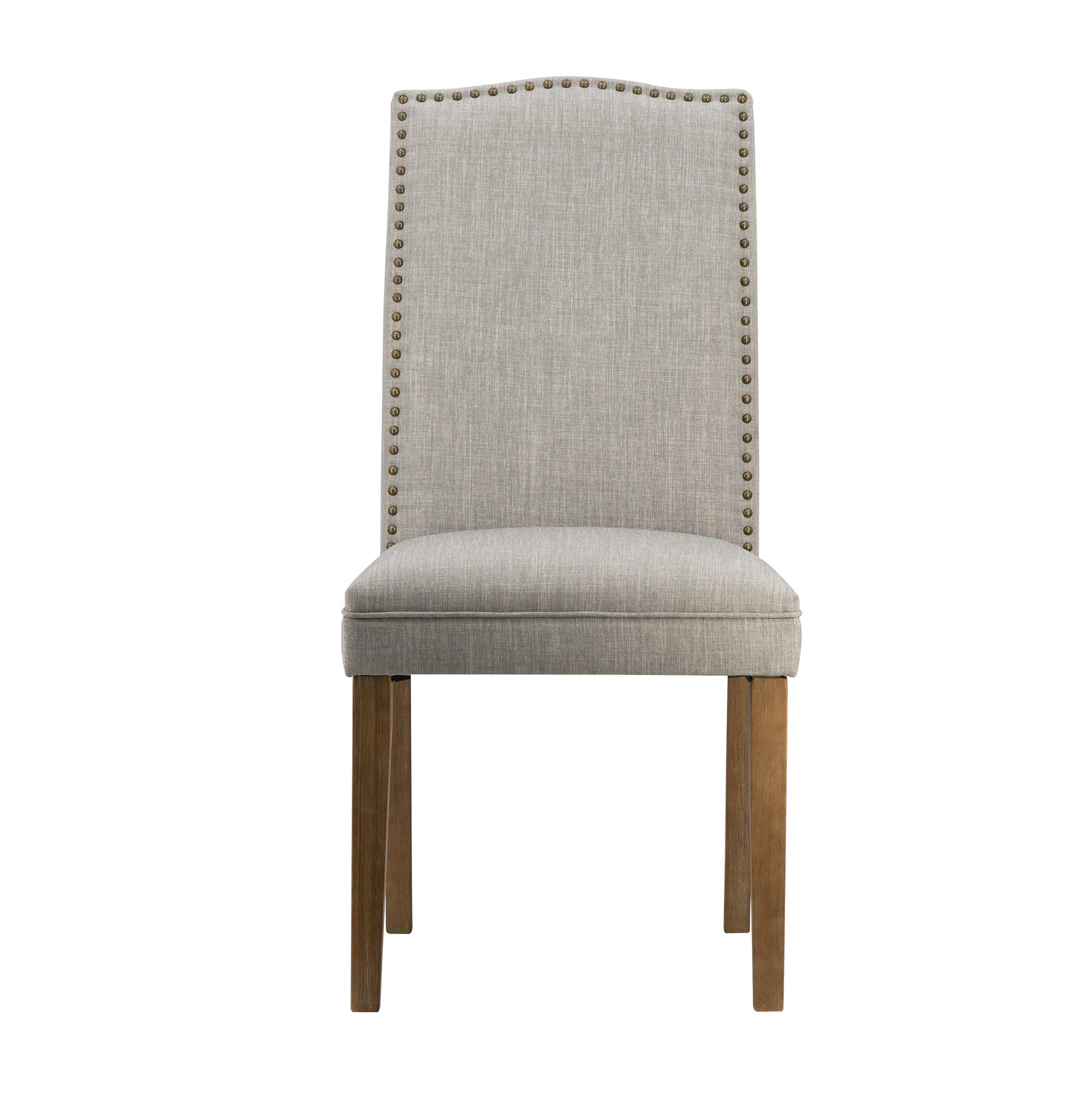 A&B Home Furniture Modern Dining Chairs Set of 2 - Urban Style with Nailhead Trim, Smoky Gray - Perfect for Dining Room, Kitchen, Living Room & Small Space Decor