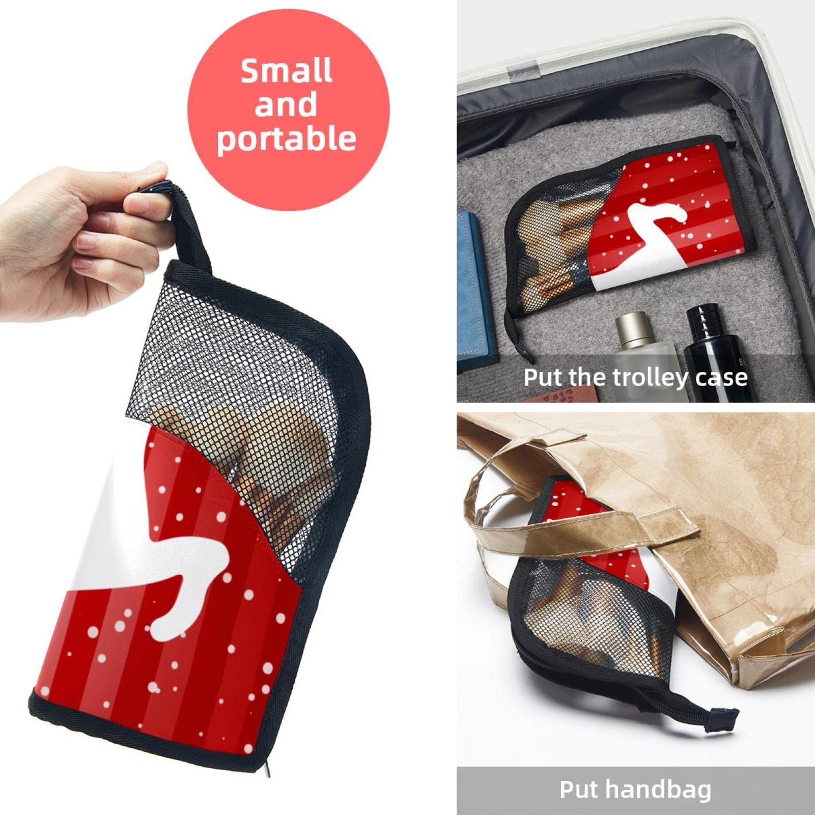 12-Piece Makeup Brush Organizer Bag with Reindeer Snow Design - Portable Travel Cosmetic Brush Holder Case for Christmas, New Year Gifts - Perfect for Makeup Artists, Travel, and Home Storage