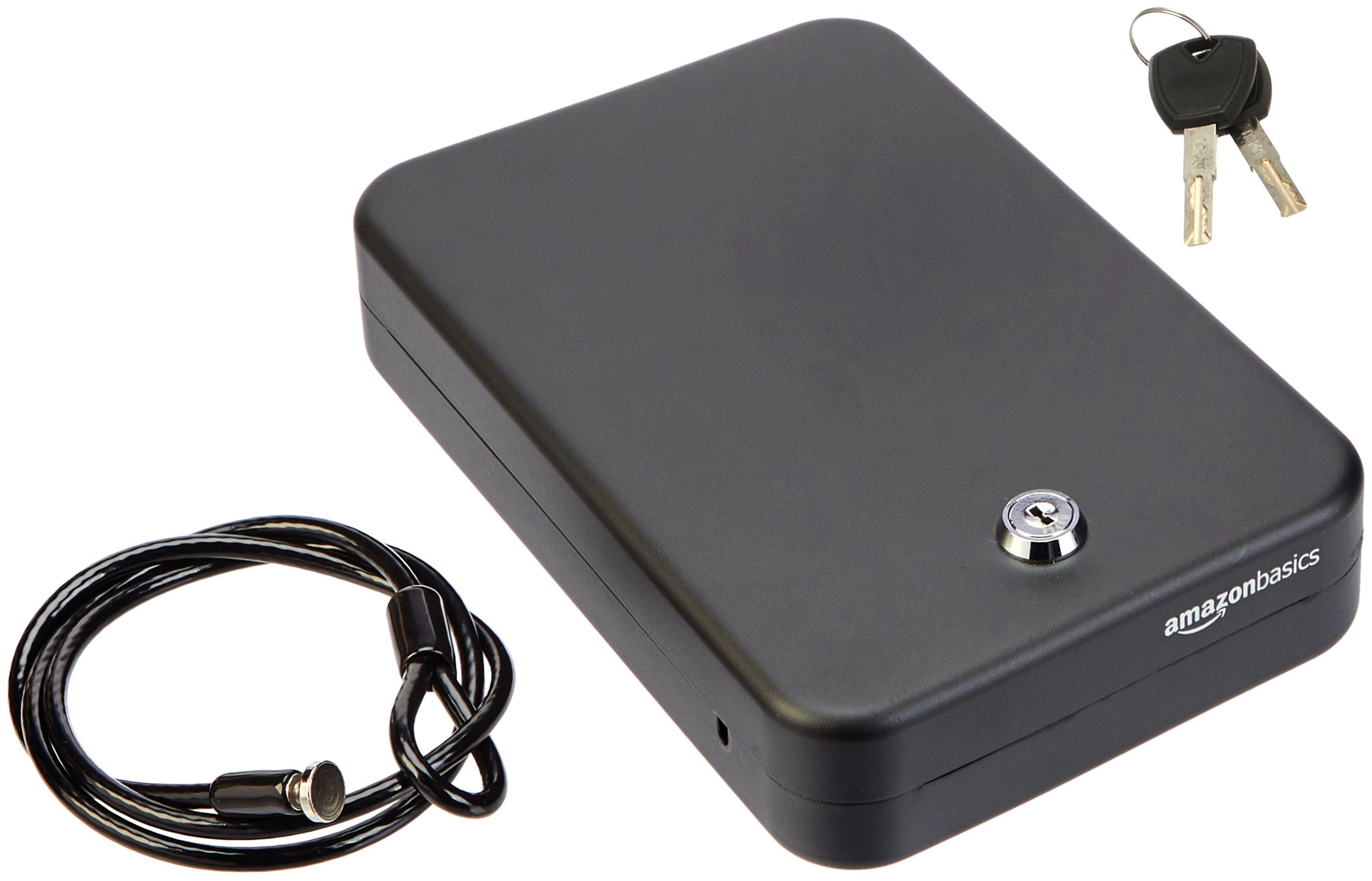 Amazon Basics XL Portable Security Case with Key Lock - Secure Storage for Valuables, Travel & Home Use
