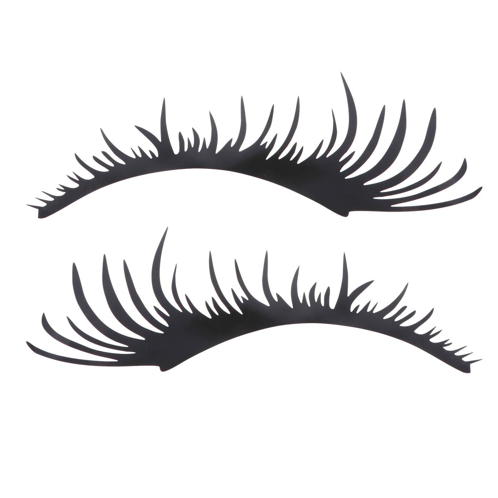Black Car Eyelash Stickers - 2 Pairs Vinyl Decals for Headlights & Mirrors