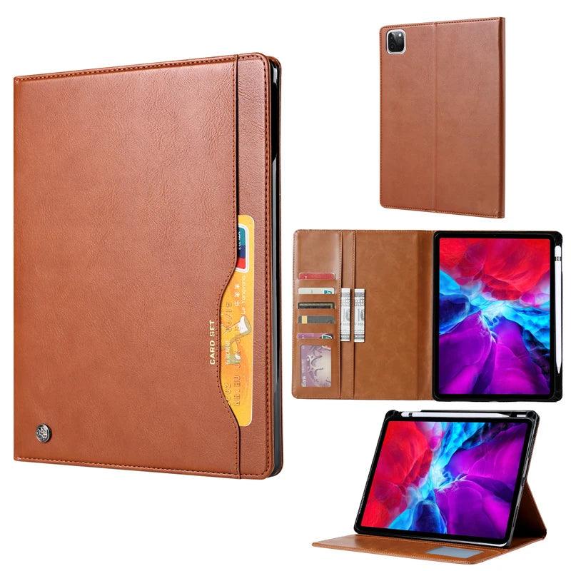 2024 iPad Pro 11-inch with Leather Flip Case - Business Folio Stand with Card Slot | Perfect for Office Work, Travel & Digital Note-Taking