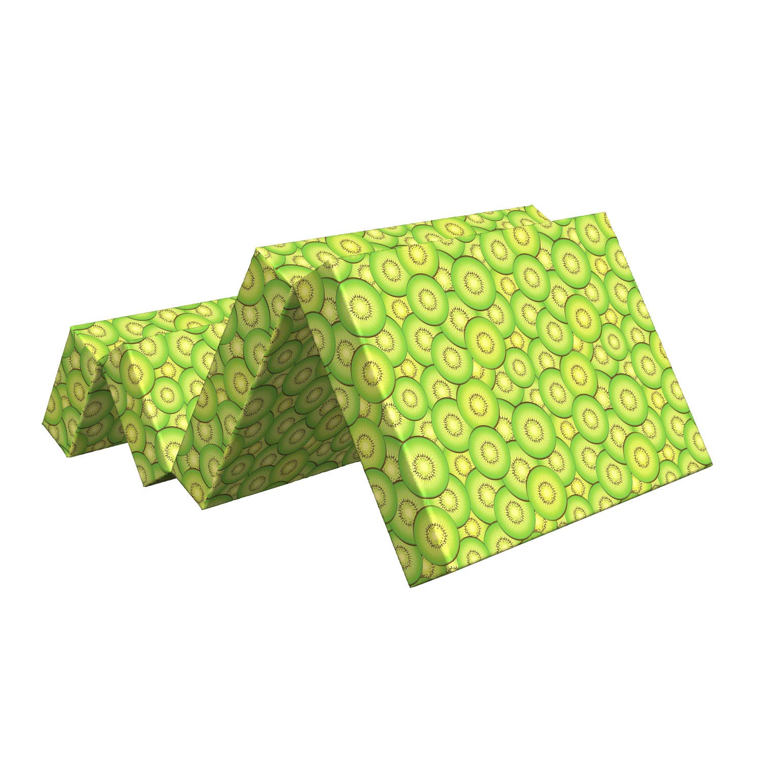 Ambesonne Kiwi Foldable Mattress - Exotic Fruit Slices Design, 74.8