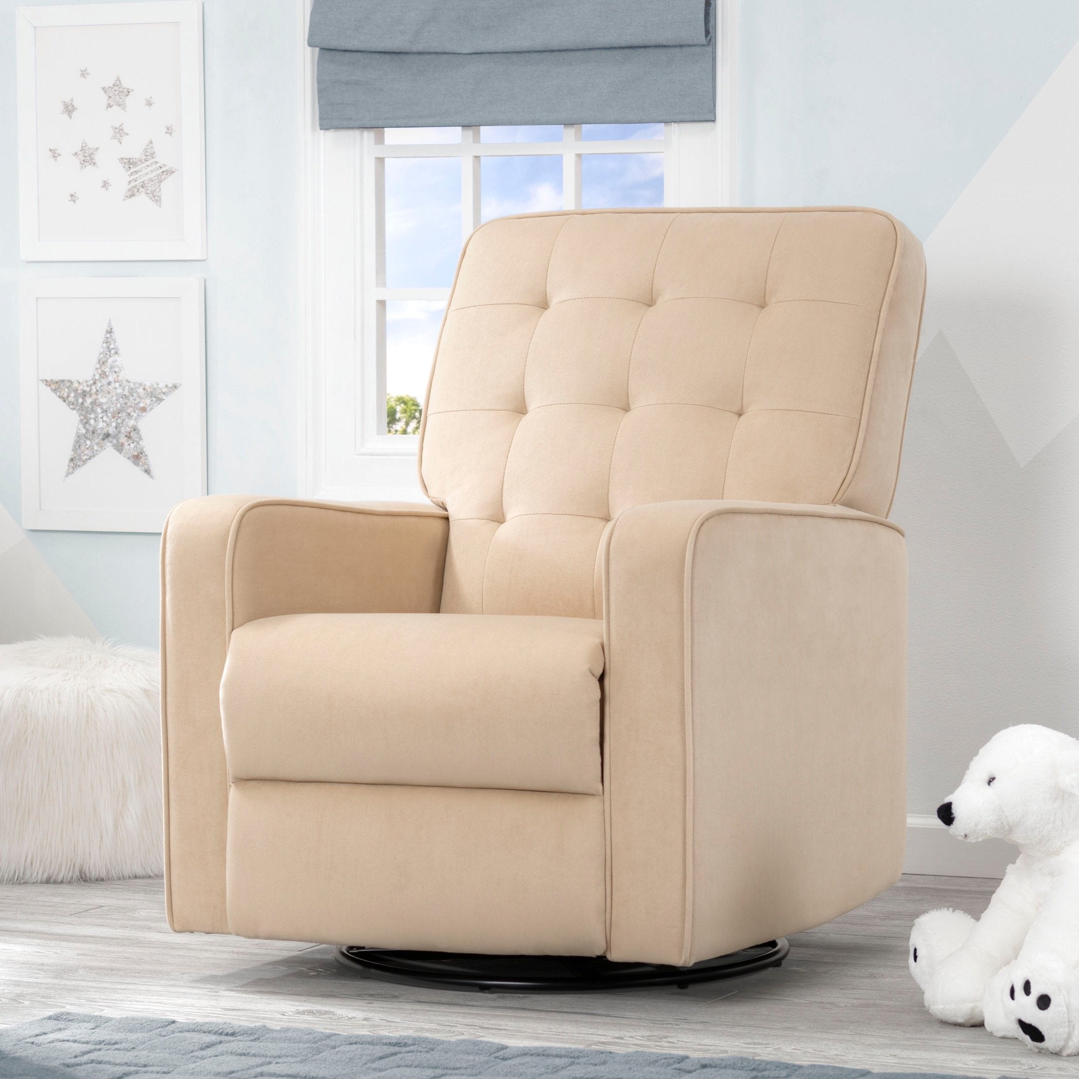 Premium Graham Nursery Glider Swivel Recliner Chair with LiveSmart Fabric by Culp - Perfect for Baby Nurseries, Breastfeeding & Relaxing in Nursery Rooms