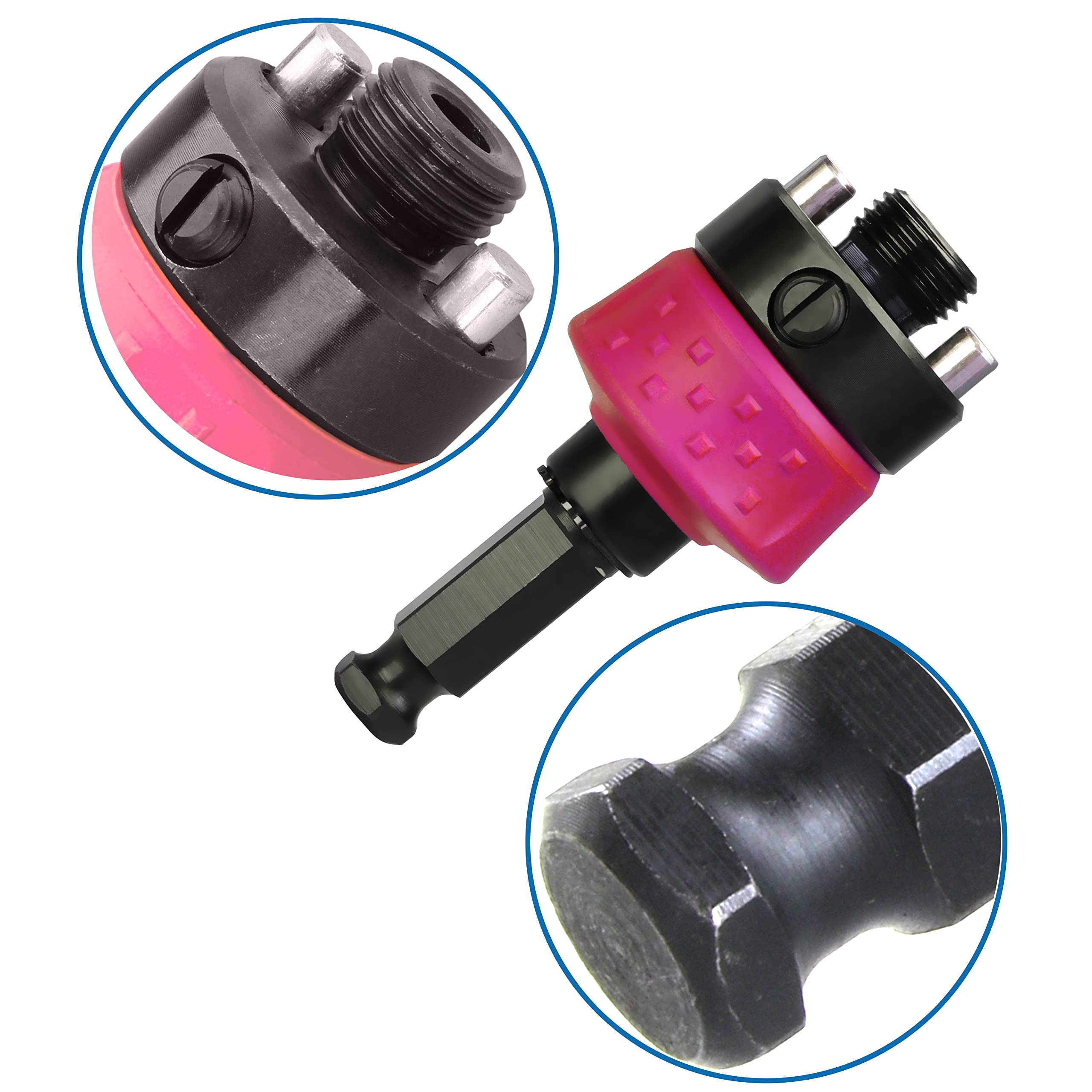 Quick Change Hole Saw Mandrel with 7/16