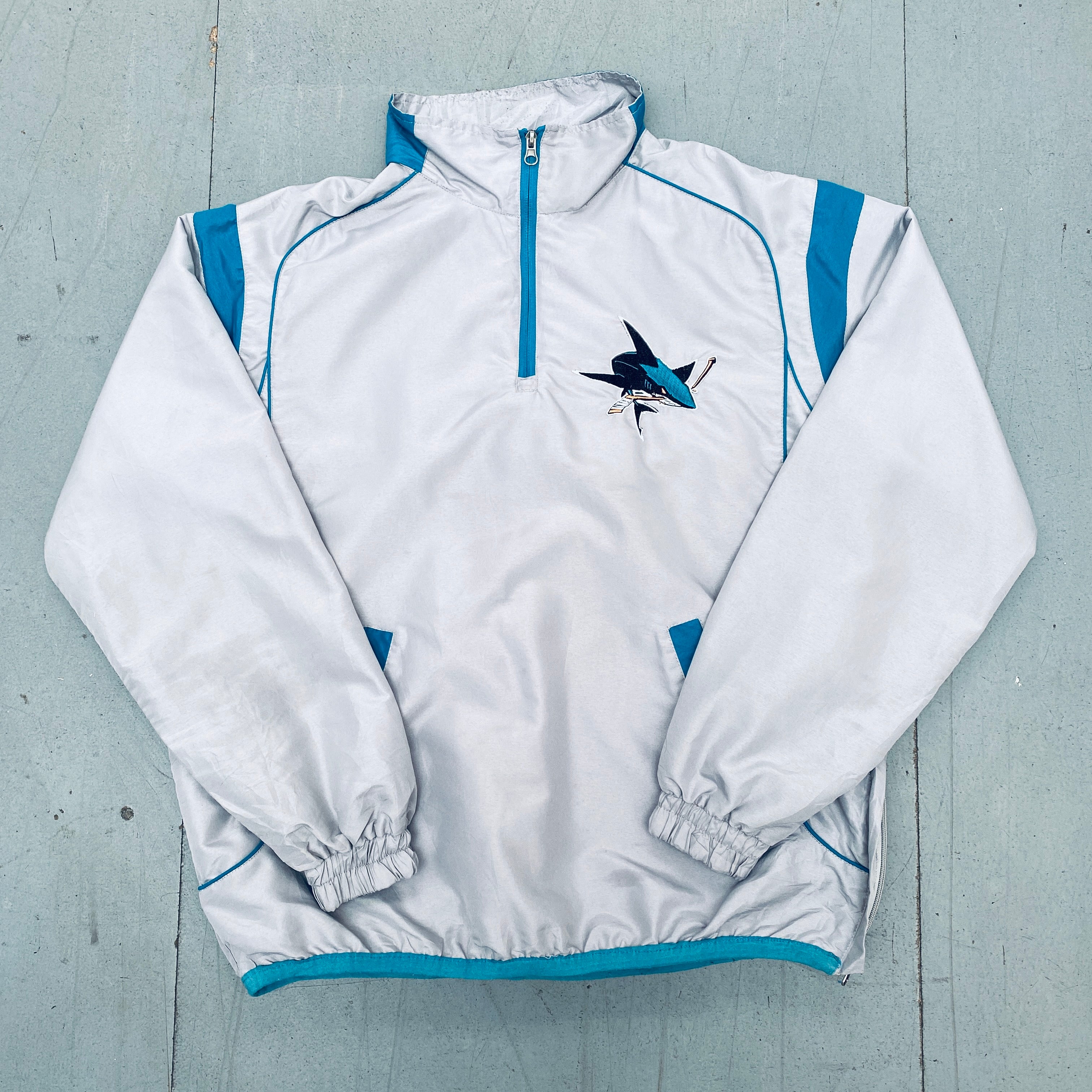 San Jose Sharks 2005 GIII Sports 1/4 Zip Rink Side Jacket for Men - Medium Size | NHL Hockey Fan Gear & Cold Weather Outerwear for Games, Tailgating, and Casual Wear