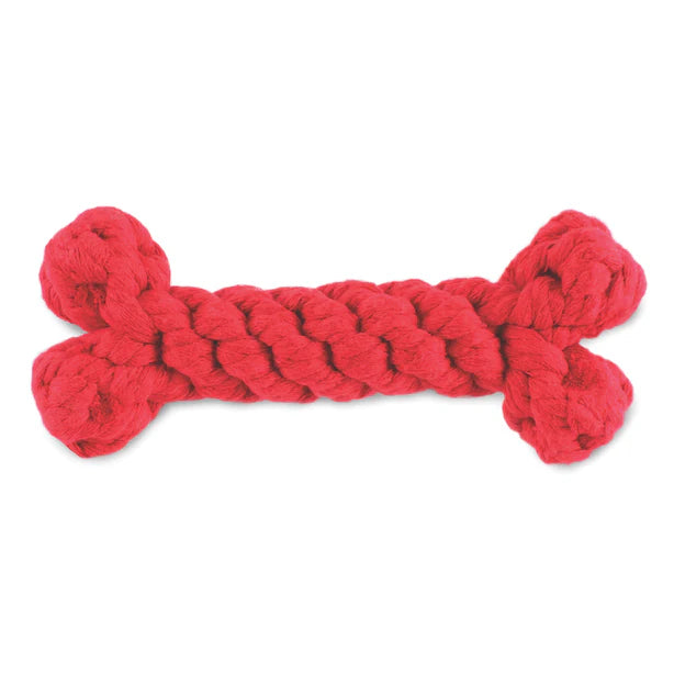 Durable Red Bone Rope Dog Toy for Aggressive Chewers - Perfect for Fetch, Tug of War & Teeth Cleaning | Interactive Play for Medium & Large Dogs