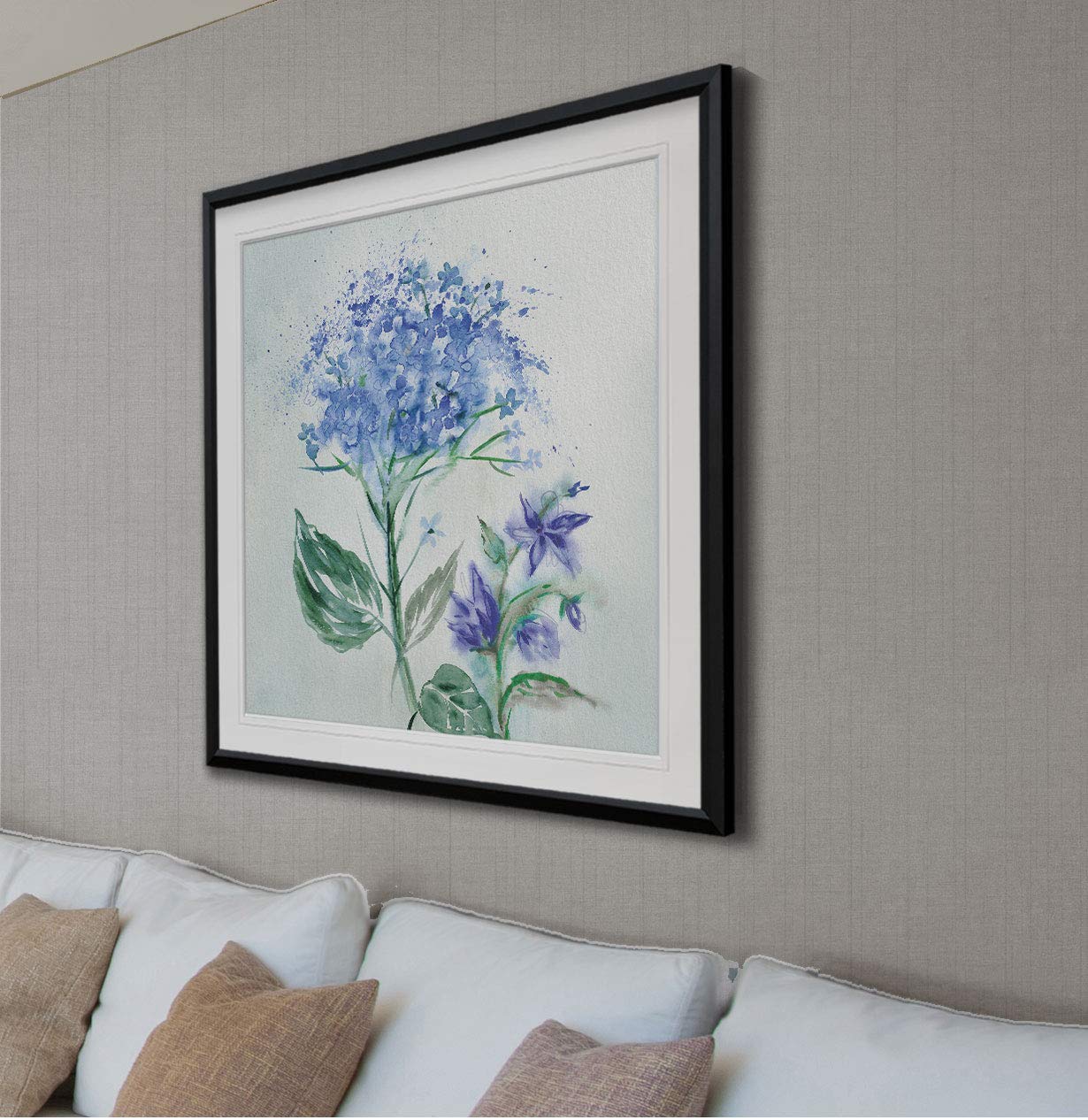 Blue Flower Framed Giclee Print - Wall Art for Home Decor