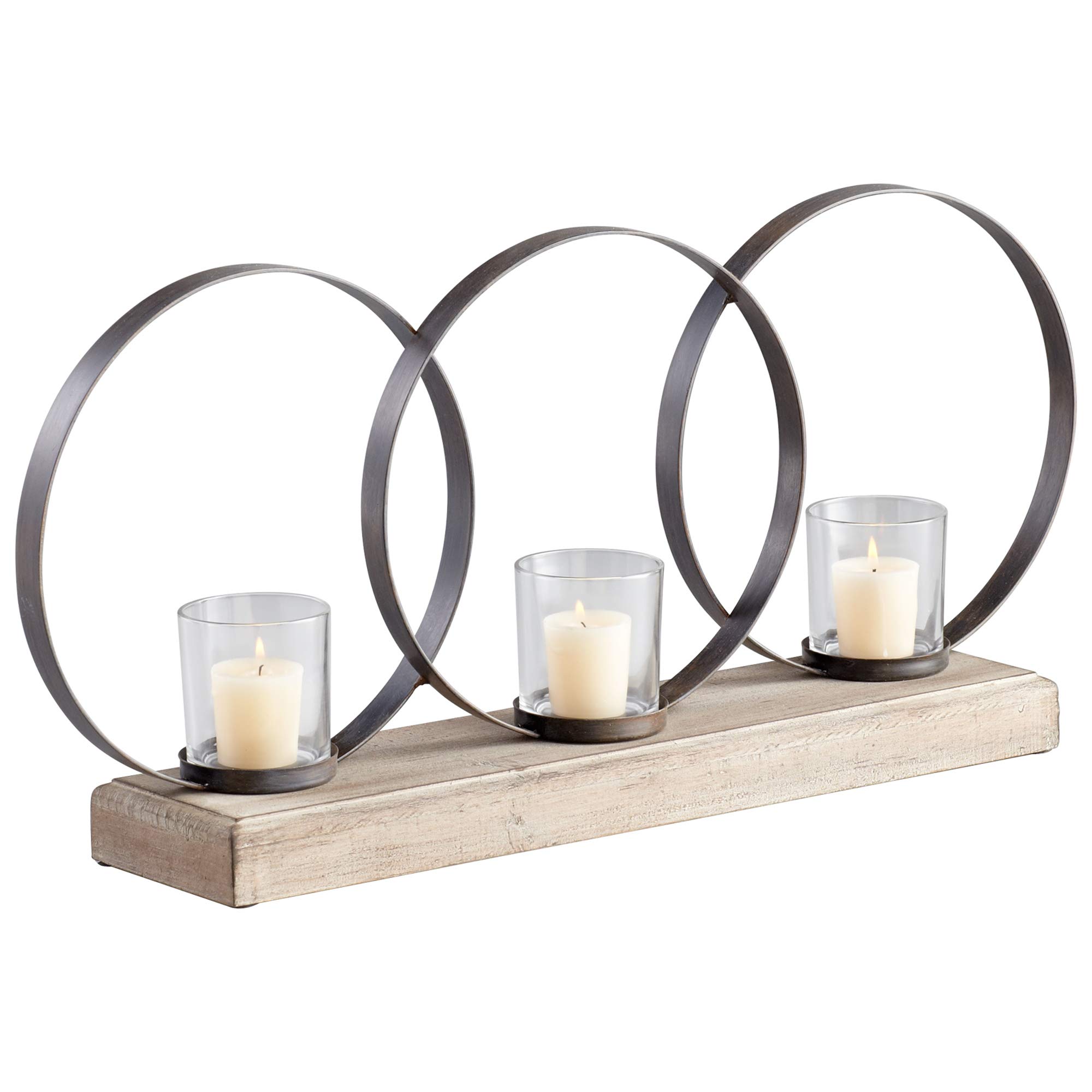 Cyan Design 5084 Ohhh 3 Candle Holder - Brown Bronze Rust Finish - Elegant Home Decor for Living Room, Dining Table, Wedding Centerpiece