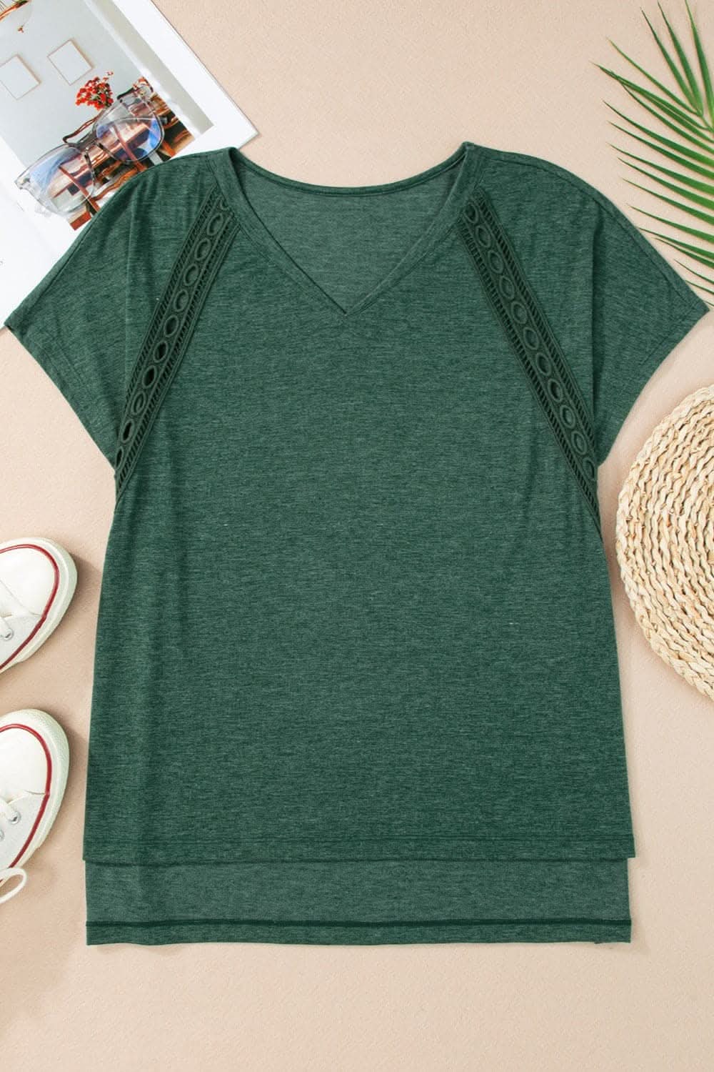 Heathered V-Neck T-Shirt for Women - Soft & Stylish Casual Tee - Perfect for Everyday Wear, Layering & Outfits