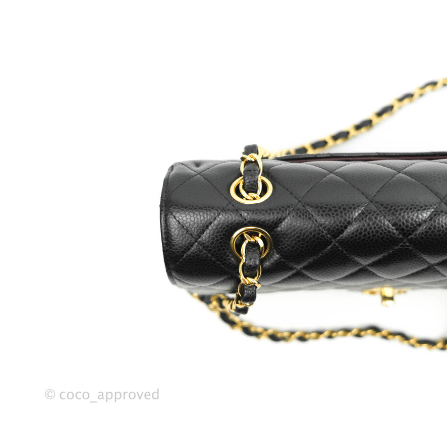 Chanel Classic Double Flap M/L Black Caviar Gold Hardware Bag - Luxury Designer Handbag for Women | Perfect for Evening Events, Parties & Special Occasions