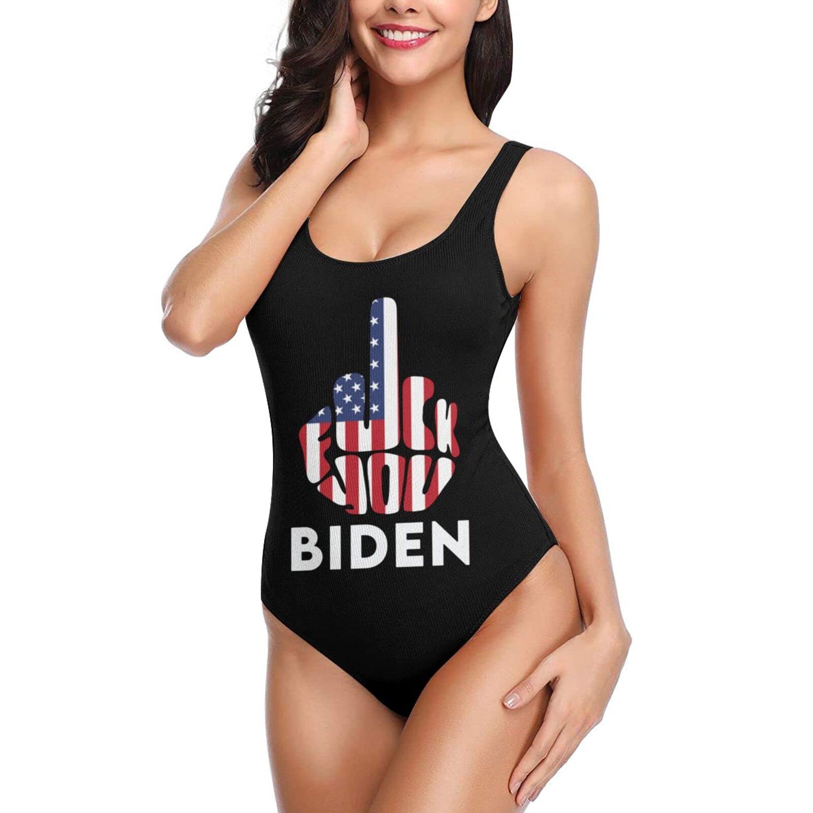 QIANLAN Patriotic USA Flag One Piece Swimsuits for Women - Sexy Athletic Training Swimwear | Perfect for Beach, Pool & Summer Vacations