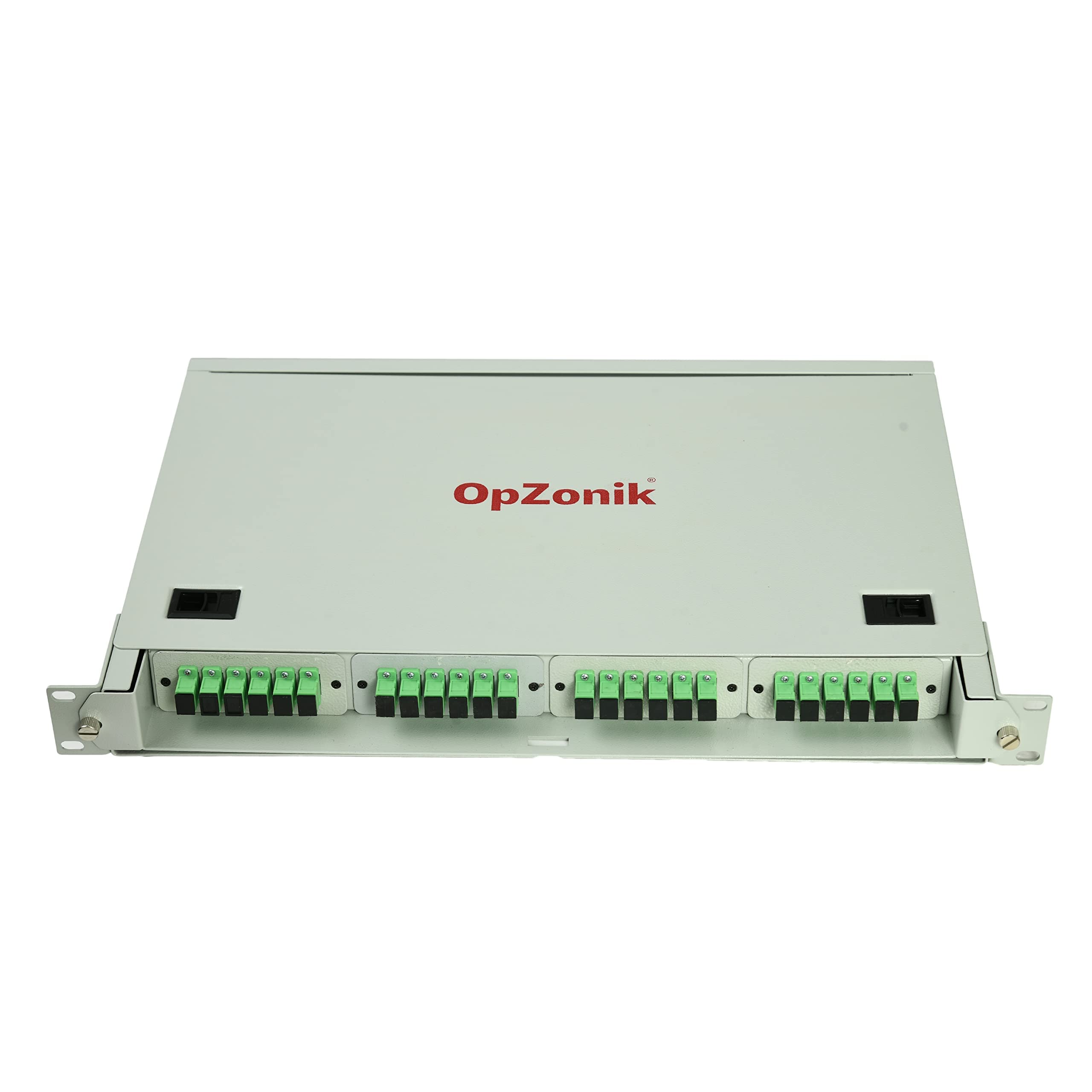 24 Port SC/APC Singlemode Fiber Optic Patch Panel - 1U Rack Mount Enclosure with Telescoping Sliding Design - 19