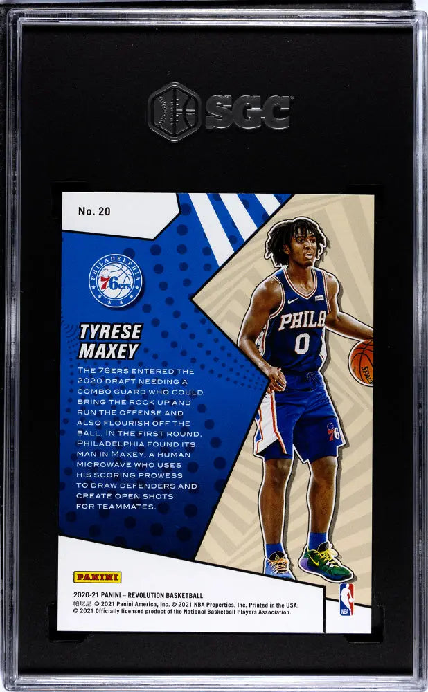 2020 Panini Revolution Basketball Tyrese Maxey Rookie Revolution SGC 10 Gem Mint - Rare NBA Rookie Card for Collectors & Investors - Perfect for Display, Trading & Sports Memorabilia Collections