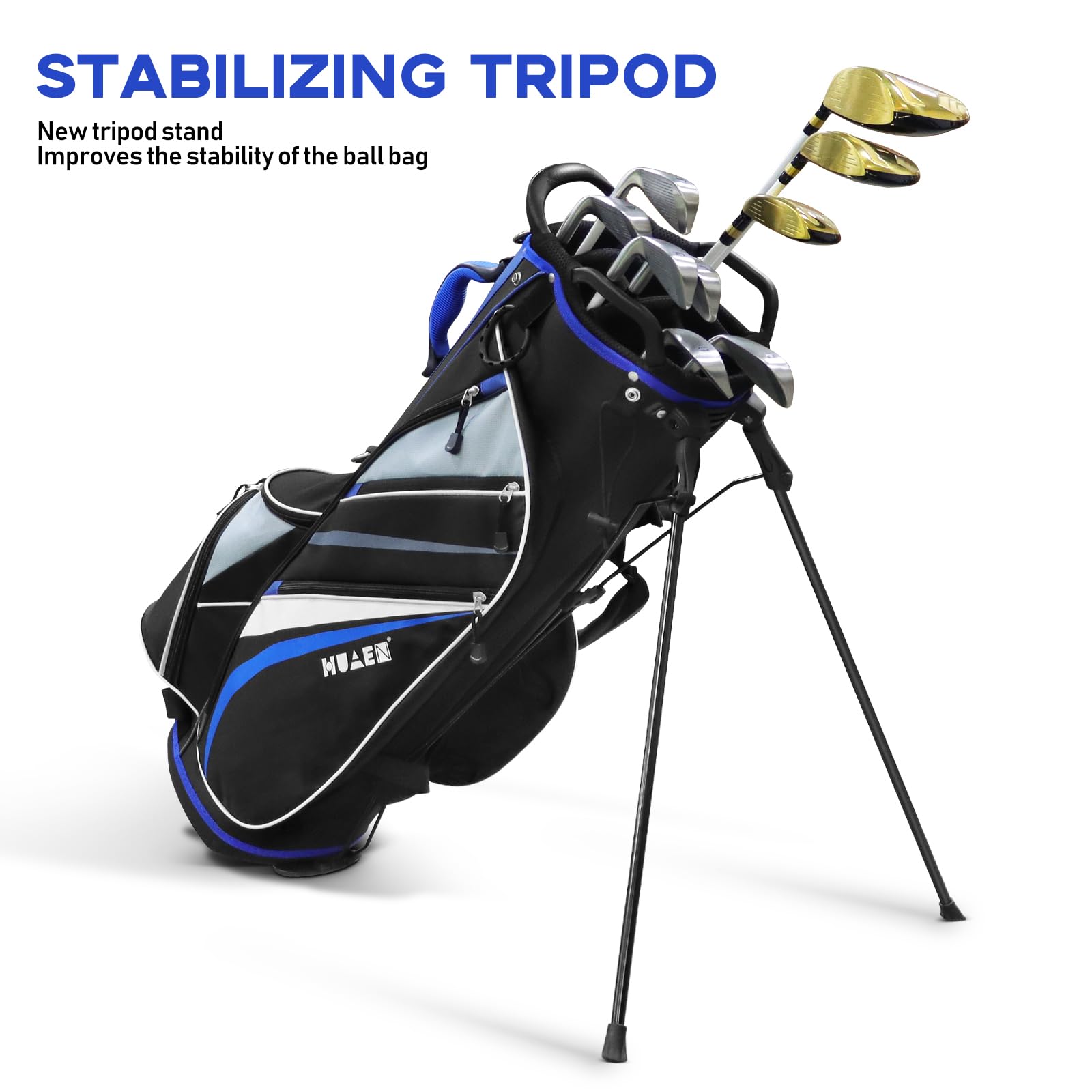 Lightweight 7-Way Divider Golf Stand Bag for Men - Navy Blue Portable Walking & Riding Golf Bag with Dust Cover & Comfortable Strap - Perfect for Golf Course, Driving Range & Travel