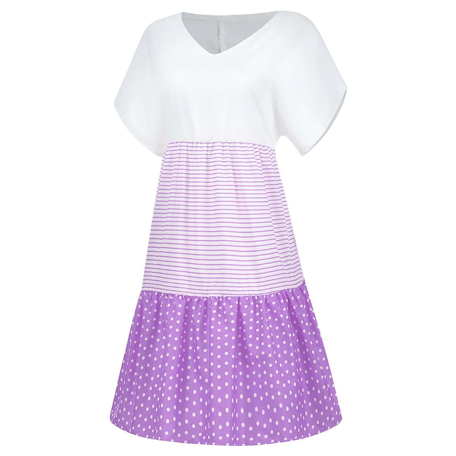 Women's Plus Size Casual Shirt Dress 2024 - Short Sleeve Midi Boho Sun Dress for Summer, Beach & Vacation | Perfect for Outdoor Activities, Travel & Relaxing