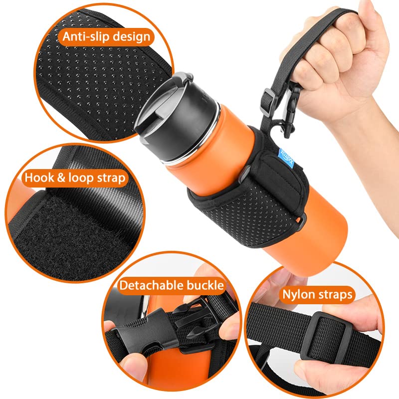 Adjustable Shoulder Strap Water Bottle Carrier - Universal Bottle Sling for Hiking, Walking, Camping & Outdoor Activities - Perfect for Gym, Travel & Sports Hydration