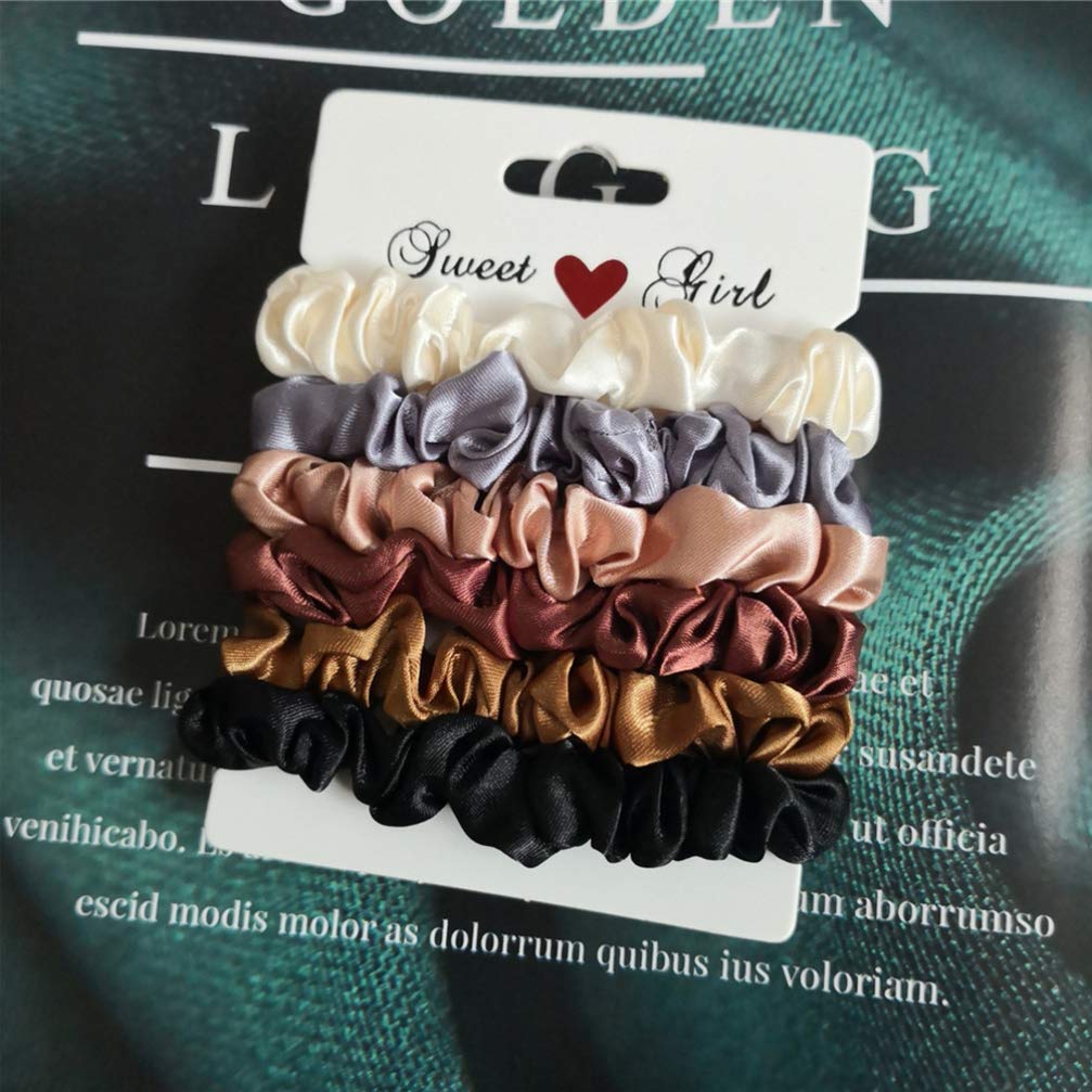SOLUSTRE 12 Pcs Silk Hair Scrunchies - Soft Hair Ties & Bows for Women & Girls - Ponytail Holders & Hair Elastics for Daily Use, Workout, School & Party
