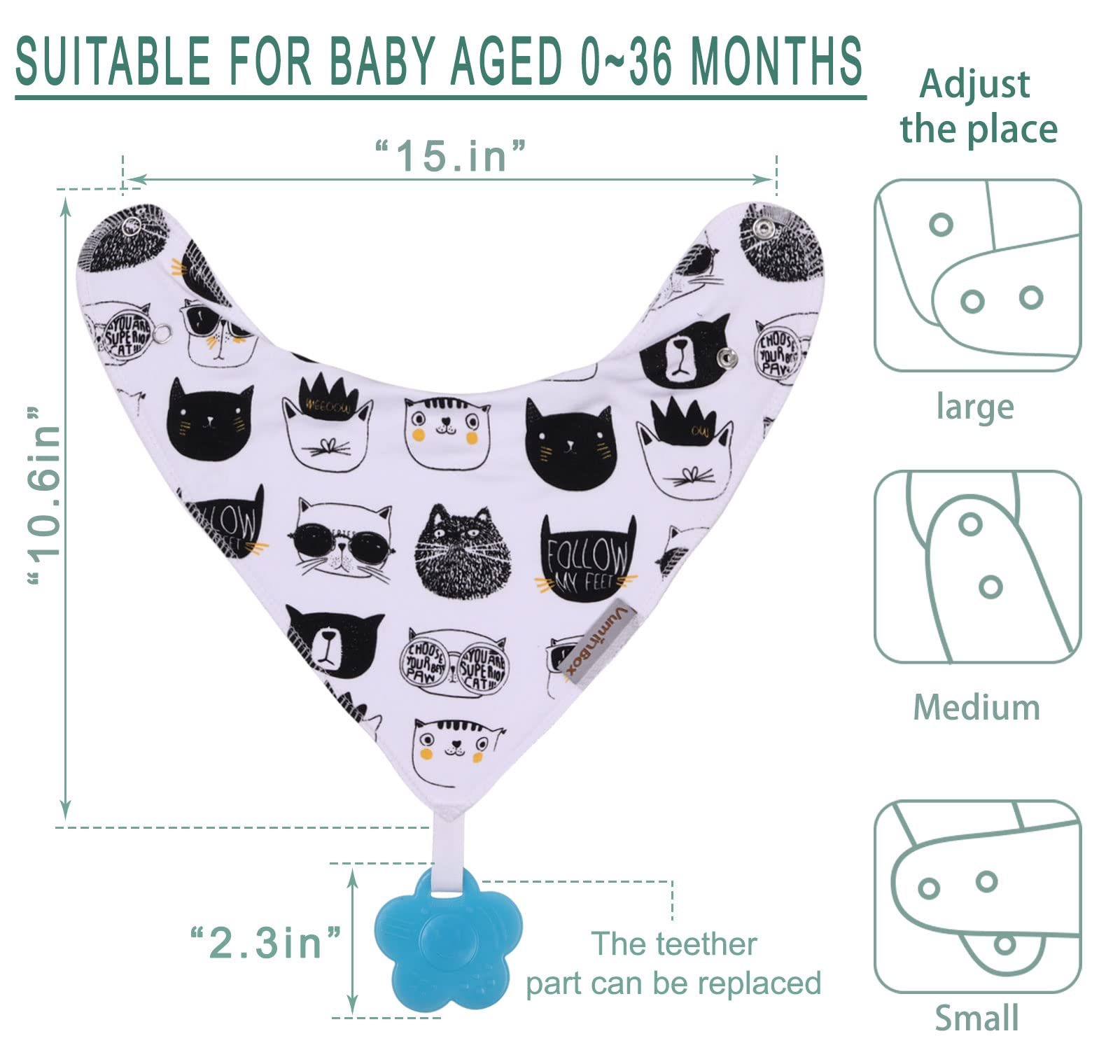 **6-Pack Baby Bandana Drool Bibs & Teething Toys Set - 100% Organic Cotton, Super Absorbent & Ultra Soft for Boys & Girls - Perfect for Feeding, Teething & Messy Playtime**