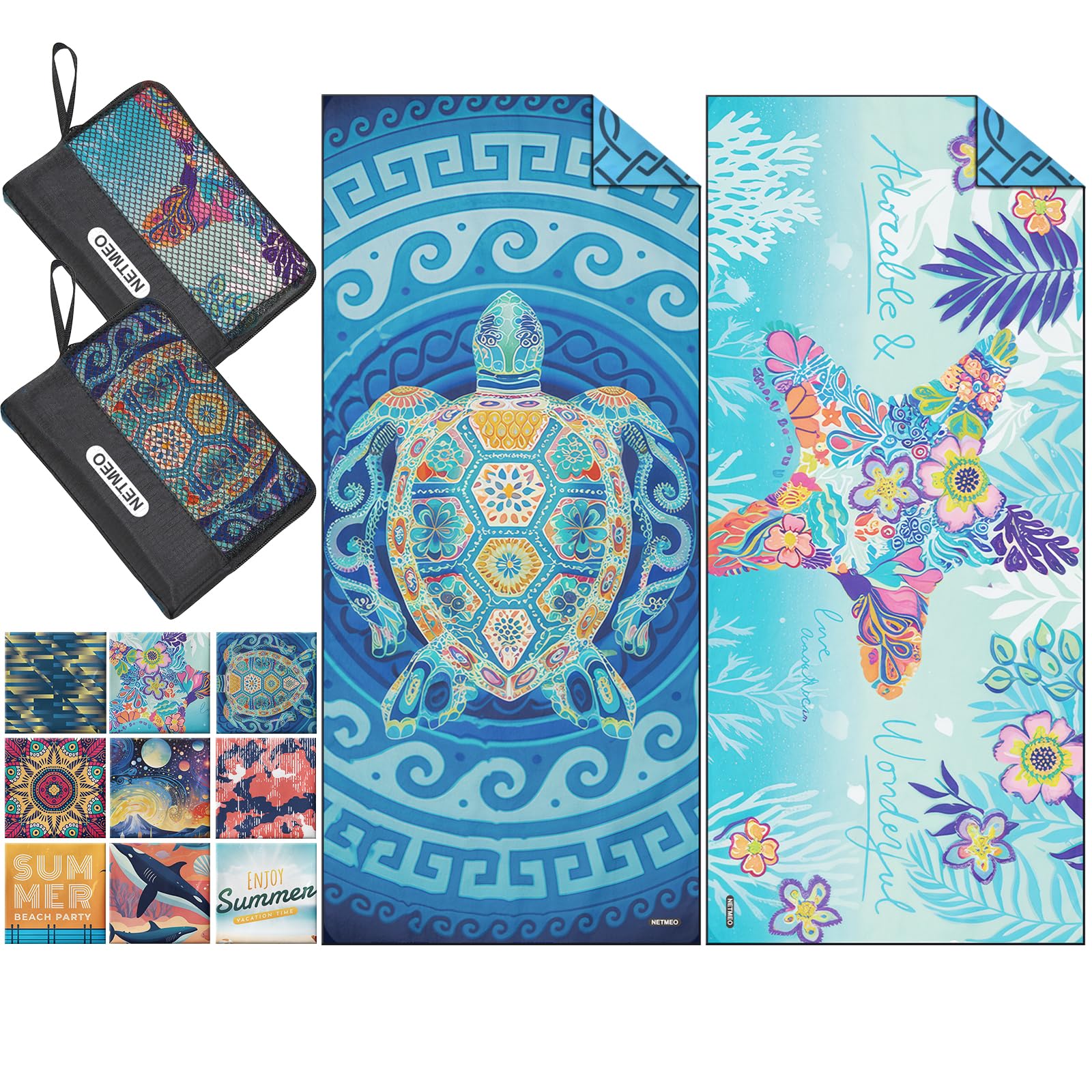 2 Pack Microfiber Lightweight Beach Towels - 71