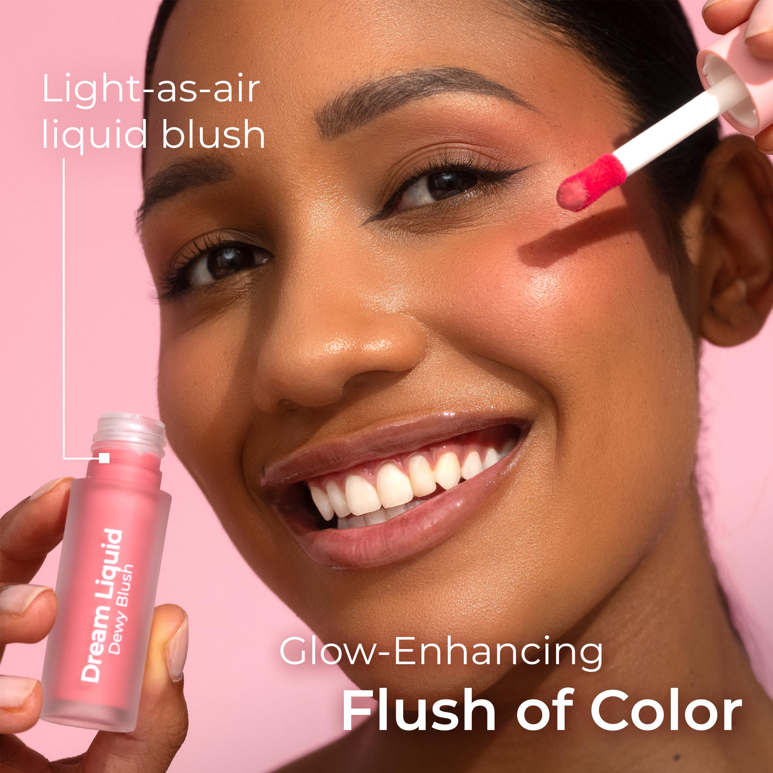 MCoBeauty Dream Liquid Dewy Blush - Cool Pink | Vegan & Cruelty-Free Cheek Tint for Fresh, Glowing Makeup | Perfect for Daytime Wear & Natural Looks