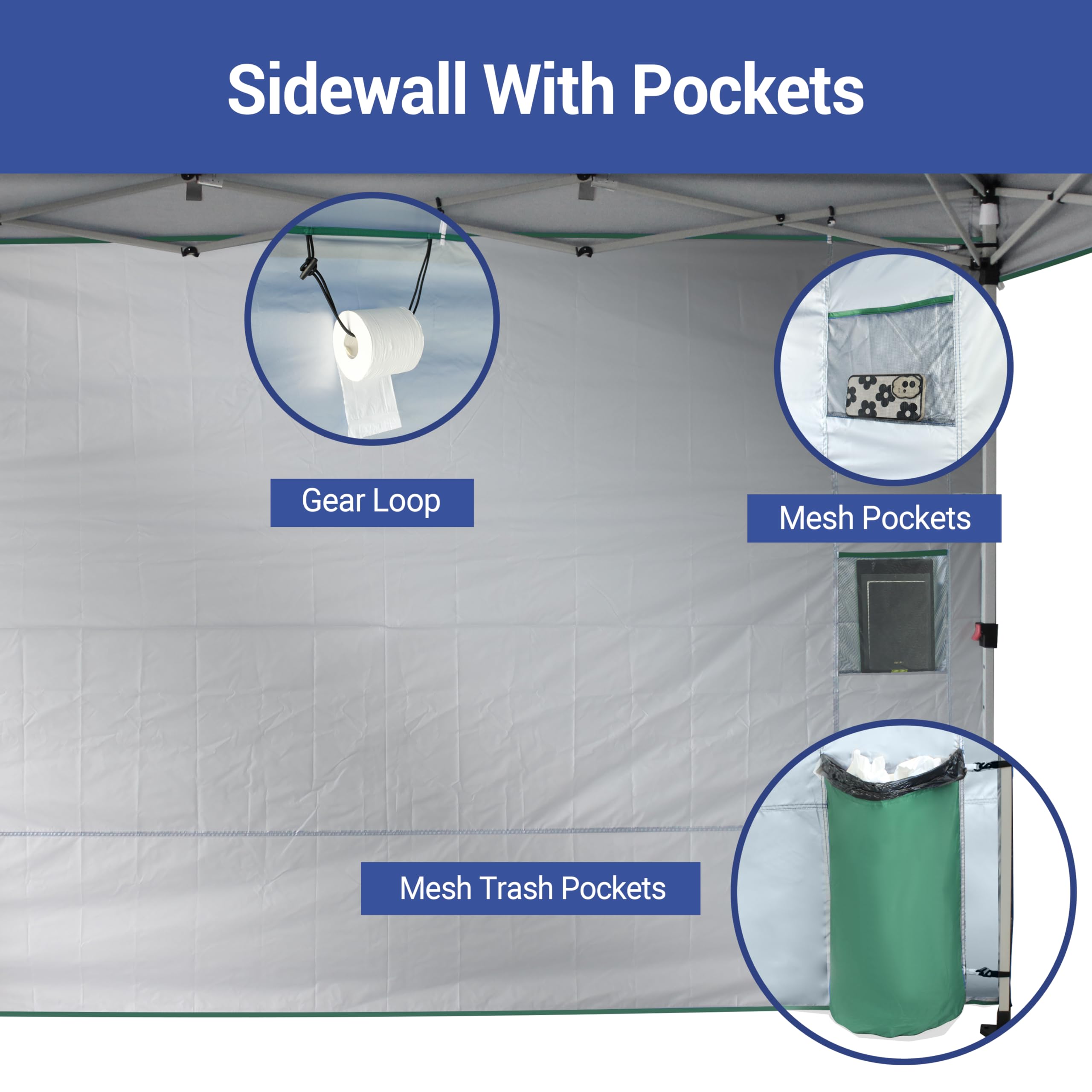 10x10 Pop Up Canopy Tent with Sidewalls & Pockets - Easy One-Person Setup Portable Sun Shelter for Camping, Beach, Backyard & Outdoor Events - Forest Green Instant Canopy with Center Lock System