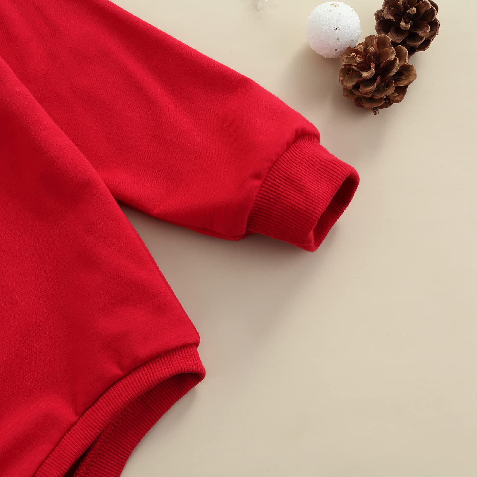Christmas Baby Outfit for Boys & Girls - Newborn Santa Romper Jumpsuit with Long Sleeves | Holiday Photo Shoot & Family Gathering Outfit