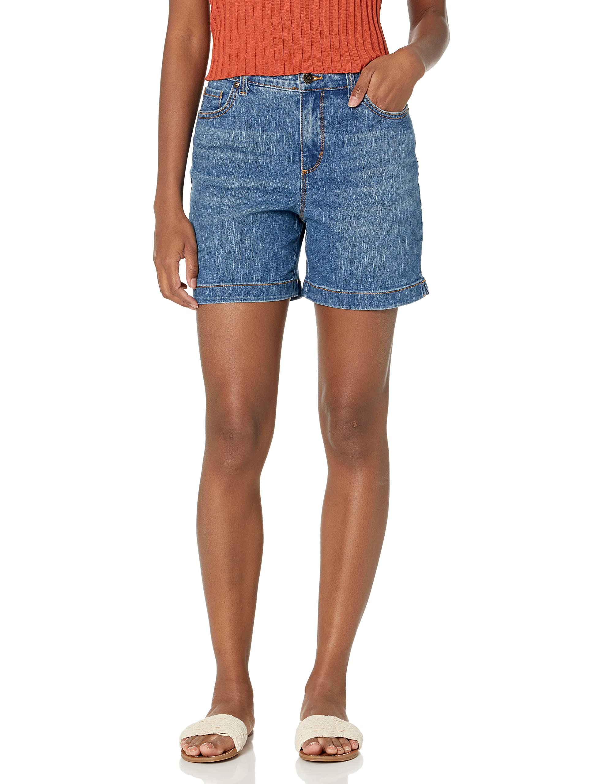 Gloria Vanderbilt Women's Amanda Classic Denim Shorts - Comfortable Stretch Fit for Casual Wear, Summer Outfits & Beach Vacations