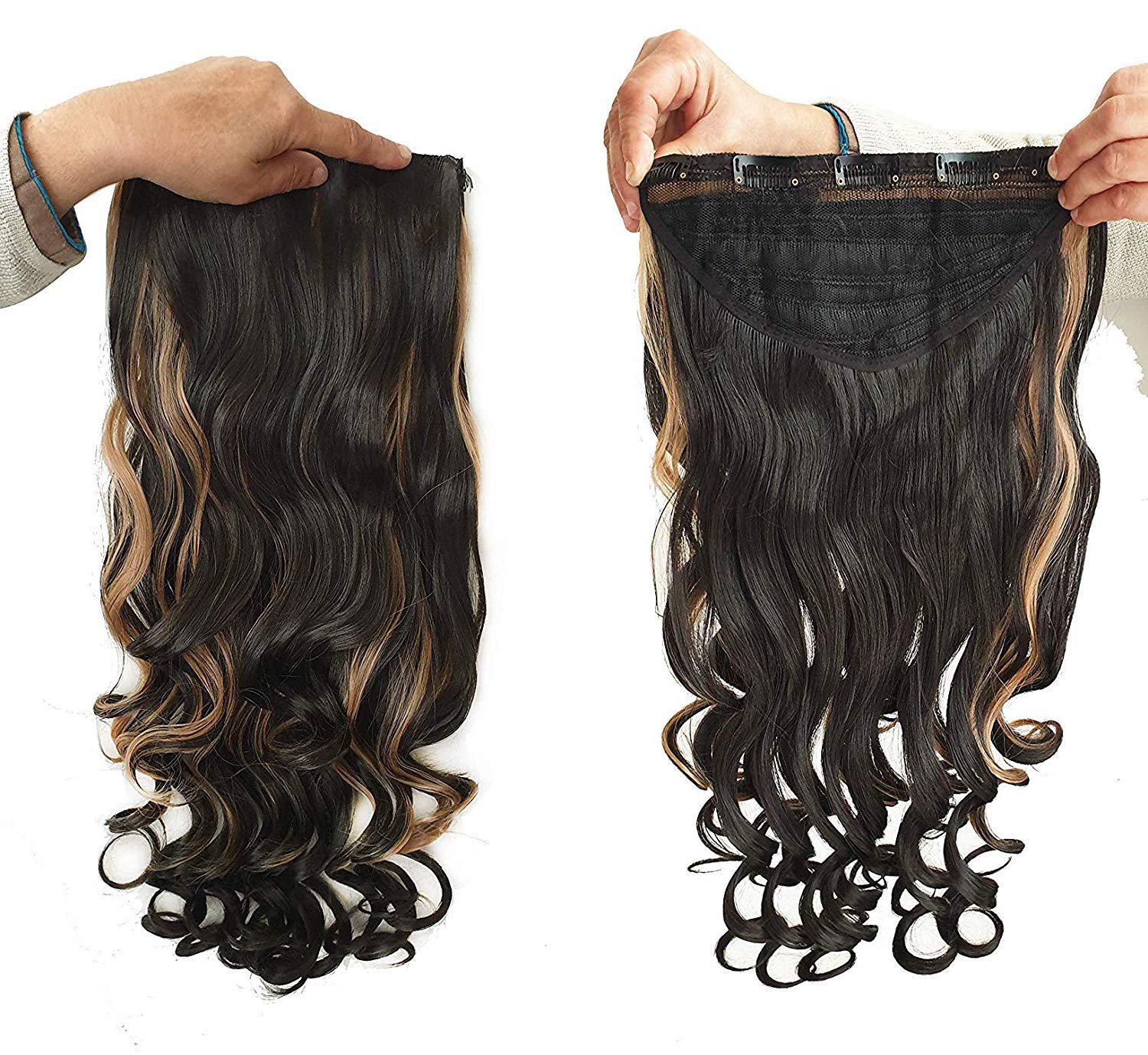 PEMA Golden Double Shade Hair Extensions for Women - 18