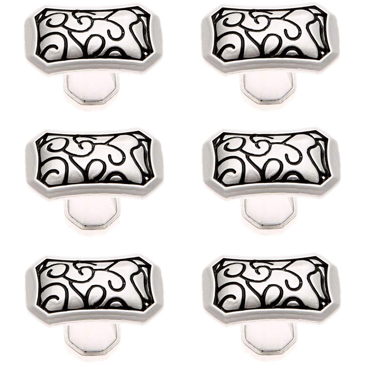 6-Pack Zinc Alloy Cabinet Handles & Drawer Pulls - Single Hole (96mm/128mm) - Modern Wardrobe & Closet Hardware for Bedroom Furniture & Home Decor - Perfect for Kitchen Cabinets, Dressers, and Storage Units