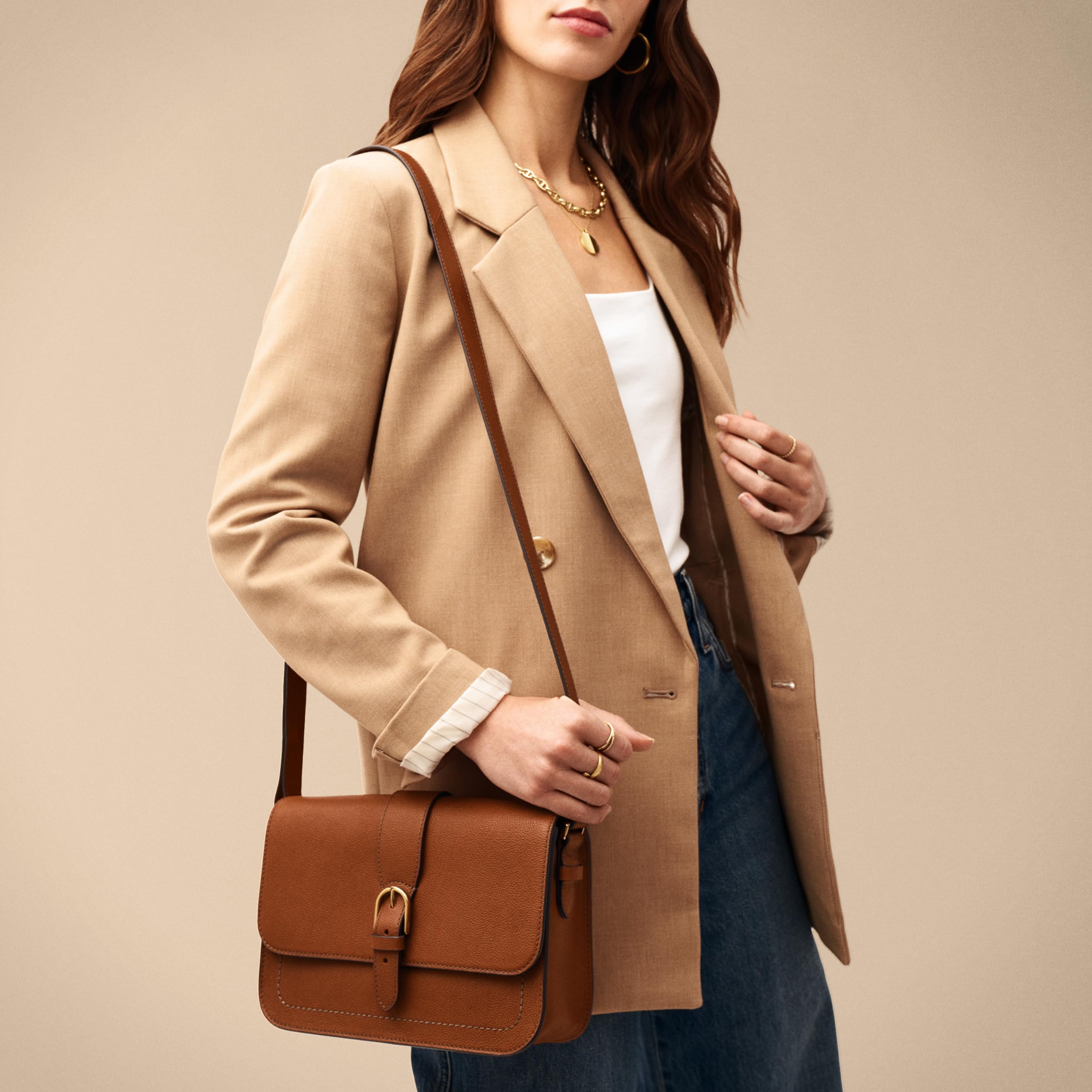 Fossil Zoey Crossbody Bag for Women - Stylish Leather Shoulder Purse with Adjustable Strap, Perfect for Work, Travel & Everyday Use