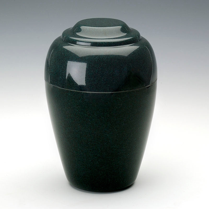Elegant Grecian Cultured Granite Urn in Sea Holly Green - Perfect for Memorials, Home Decor & Garden Accents