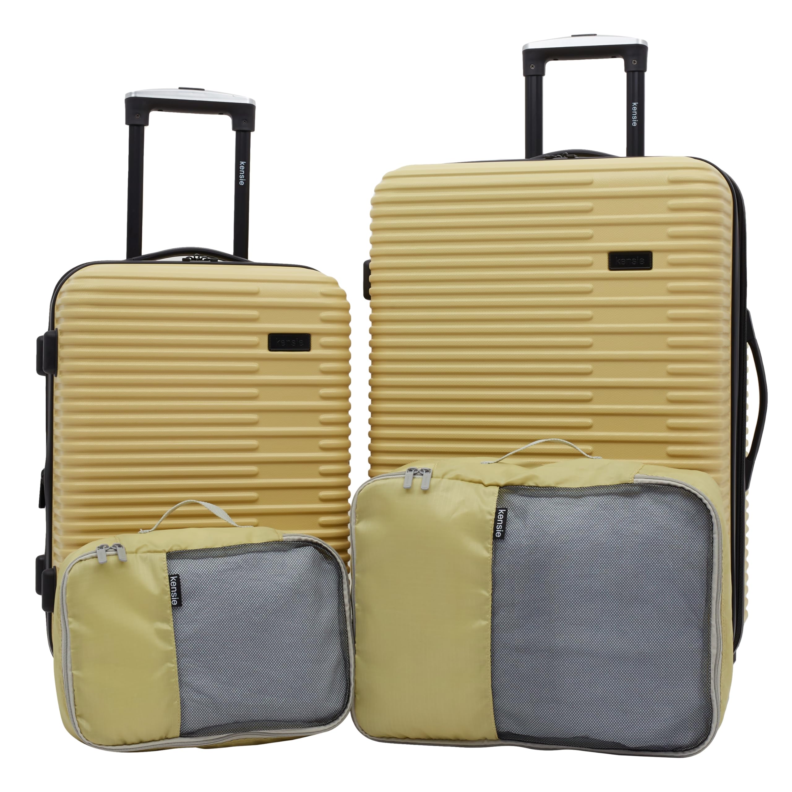 Kensie Women's Hillsboro 4-Piece Luggage Set - Dried Moss Color, Lightweight Spinner Suitcase & Travel Bags for Vacation, Business Trips & Weekend Getaways