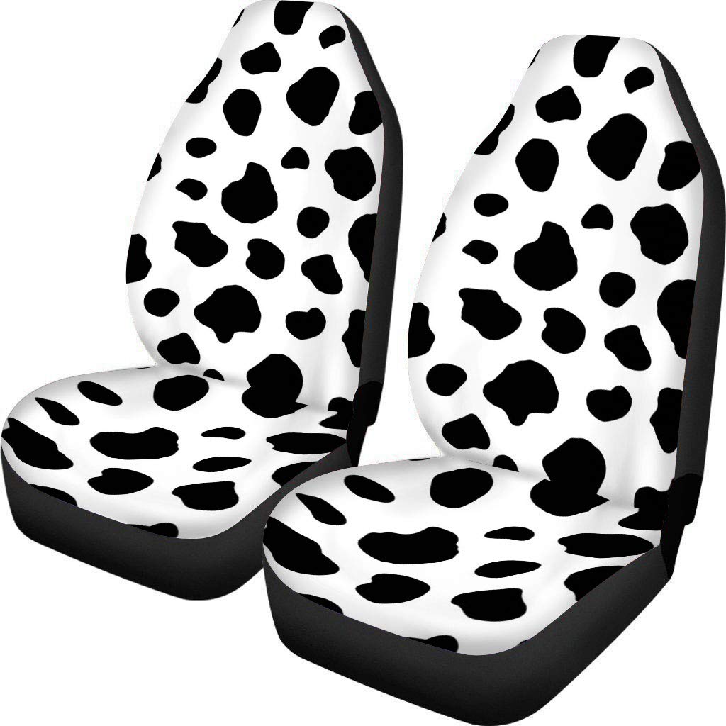 Universal Cow Print Car Seat Covers - Durable Polyester for Men | Bucket Seat Protector for Cars & Trucks