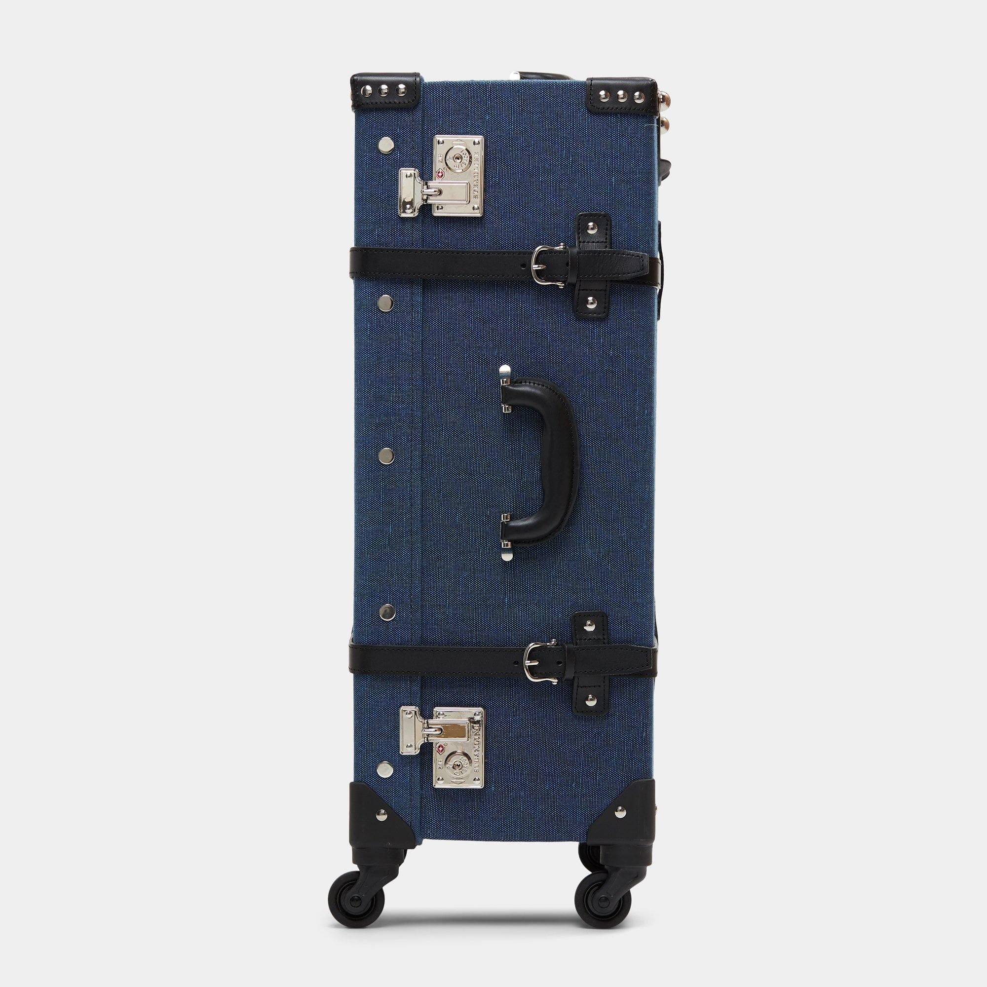 The Editor Navy Check In Spinner Luggage - Lightweight Expandable Suitcase with 360° Spinner Wheels for Business Travel & Weekend Getaways