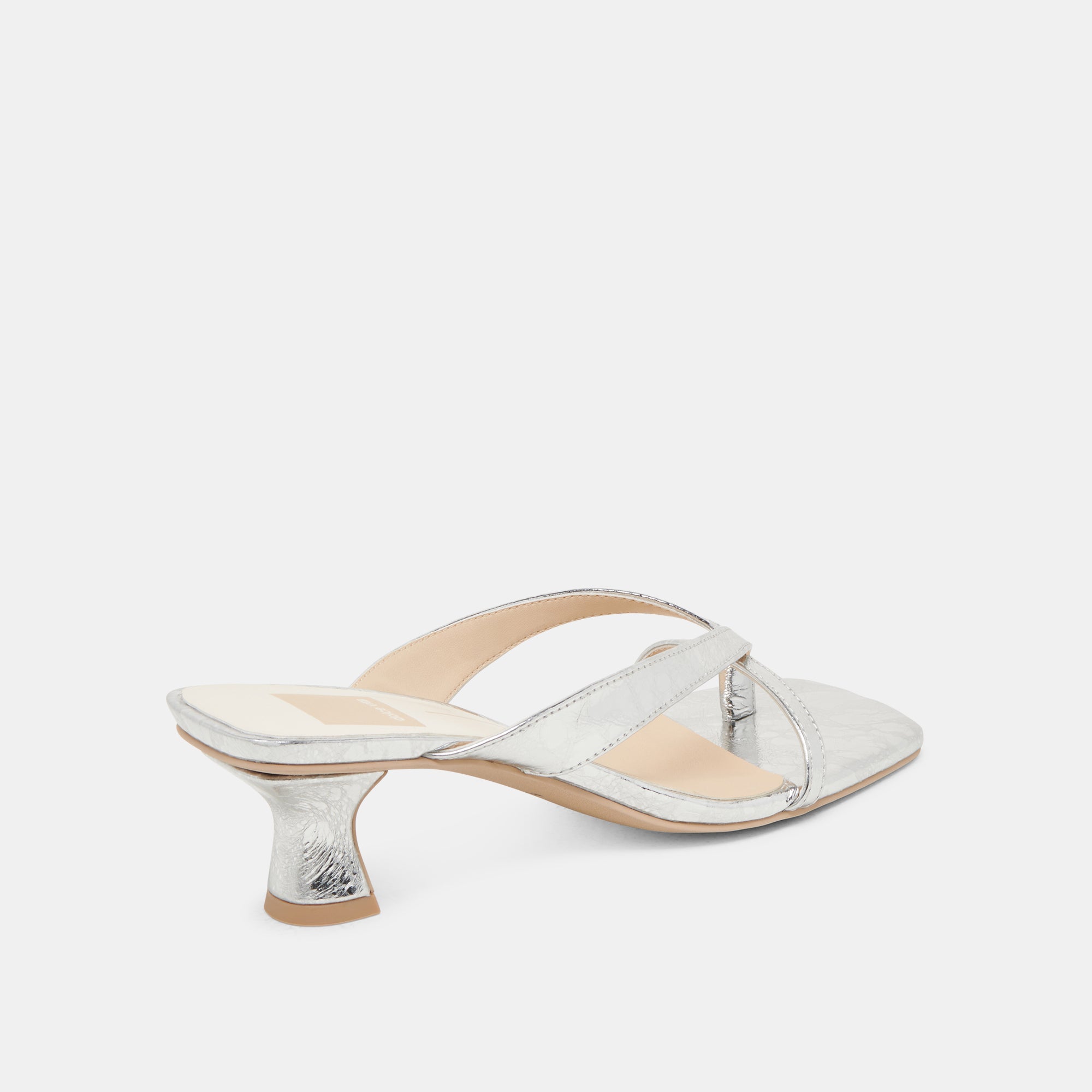 BREVEL Women's Silver Distressed Leather Heels - Stylish High Heels for Parties, Weddings & Evening Events